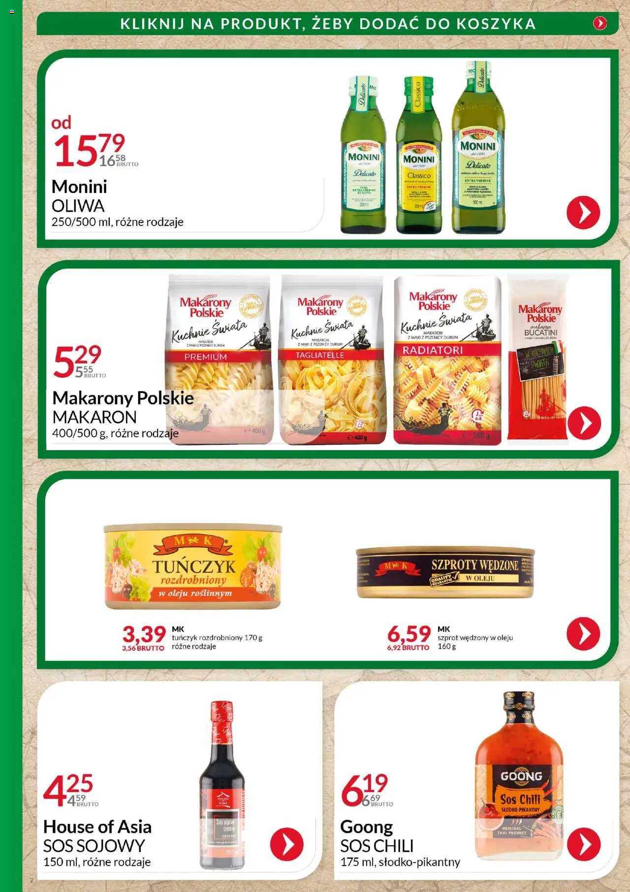 Eurocash Gazetka - Smaki Świata od 11.08.2025 | Strona: 2 | Produkty: Makarony, Tagliatelle, Makaron, Sos