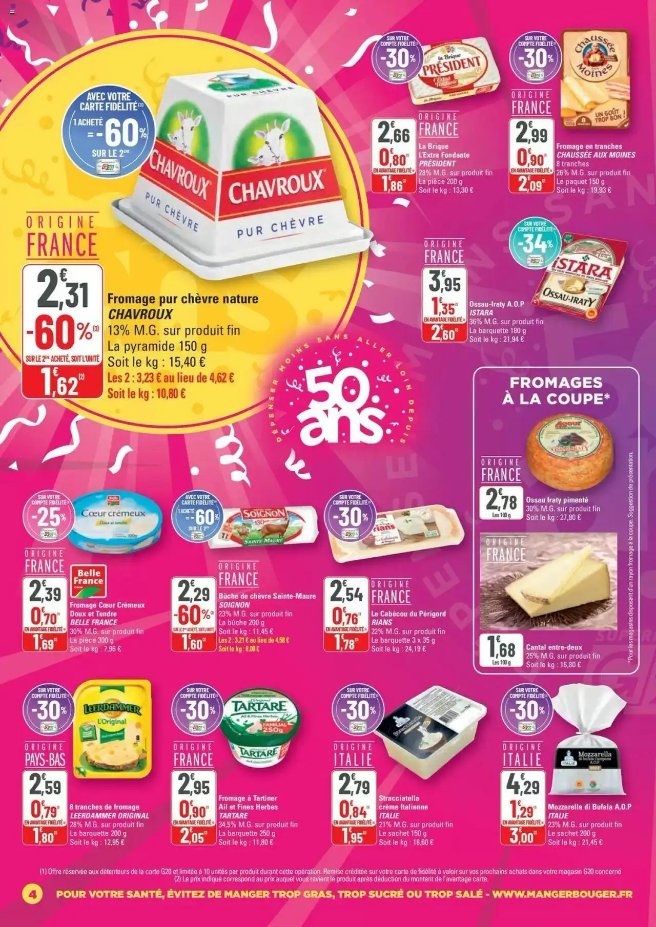  | Page: 4 | Produits: Sucre, Chaussée aux Moines, Fromage à tartiner, Crème
