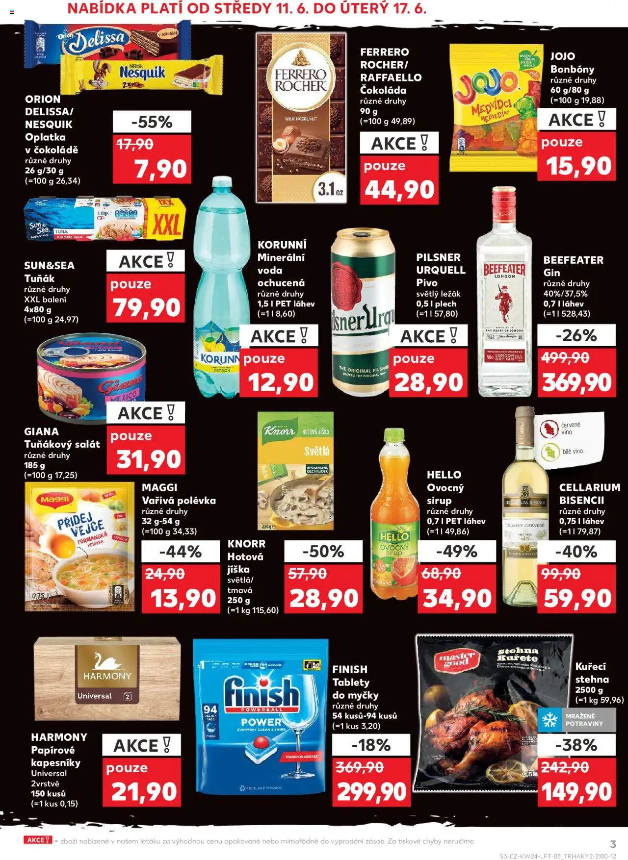 Kaufland leták - Chomutov od 11.06.2025 | Strana: 3 | Produkty: Finish, Maggi, Sirup, Kuřecí stehna