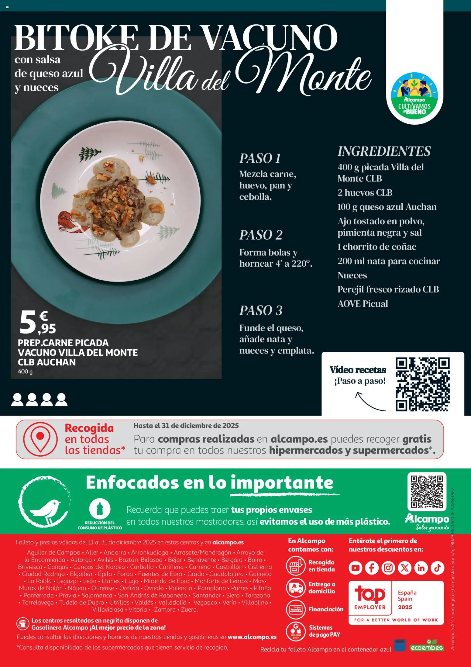 Alcampo - Nacional │ válido desde el 11.12.2025 | Página: 8 | Productos: Πιατοθήκη, Huevos, Pan, Video