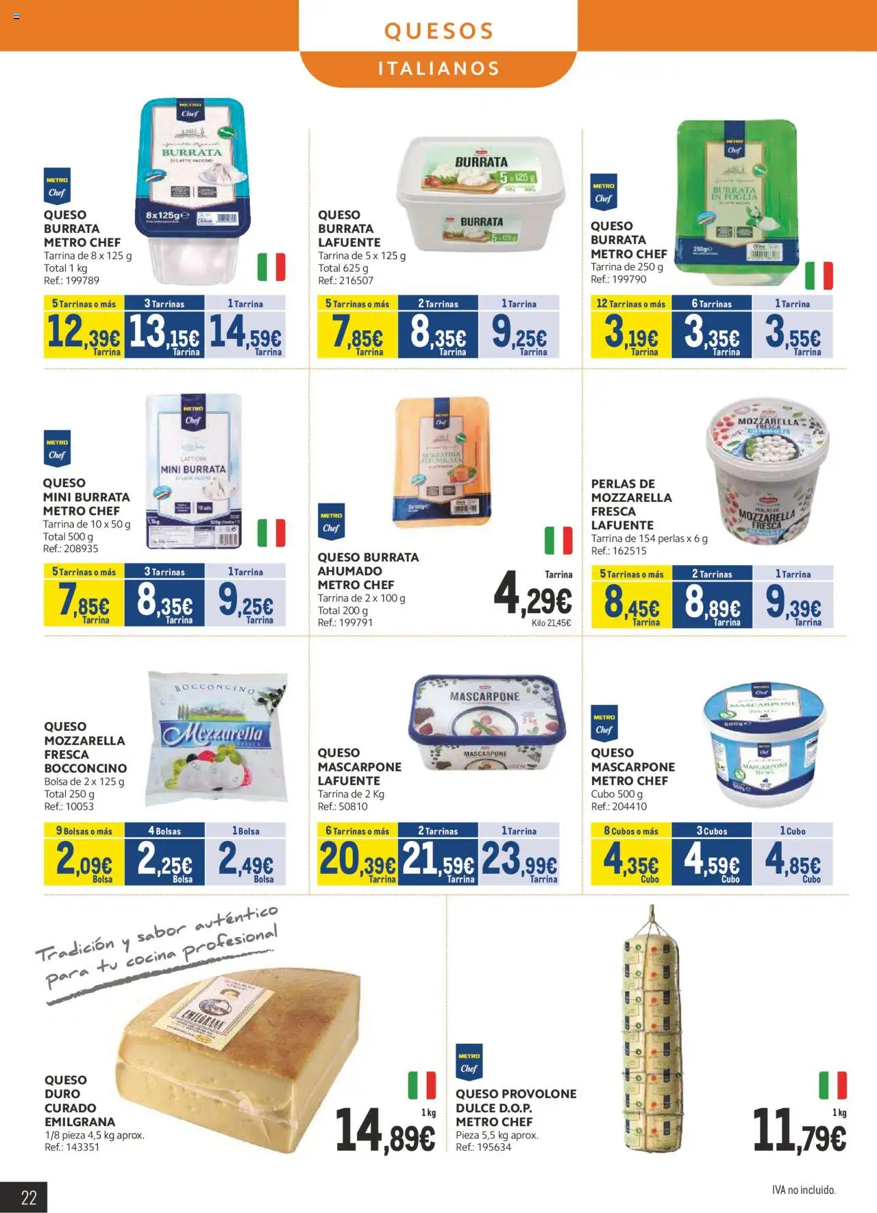 Makro - Lácteos Cataluña │ válido desde el 06.10.2025 | Página: 22 | Productos: Queso, Bolsa, Cocina