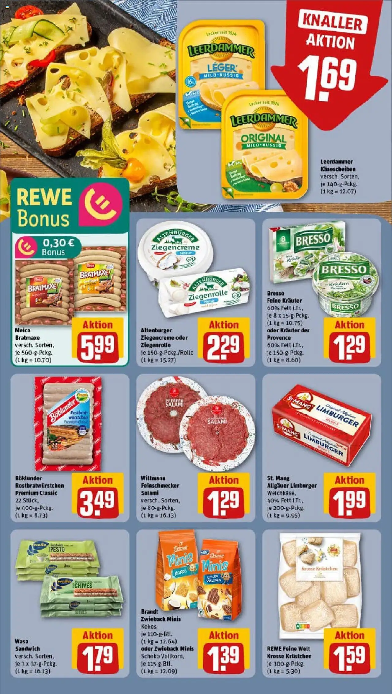Rewe prospekt Langenhagen	 - gültig ab dem 11.08.2025 | Seite: 12 | Produkte: Bresso, Leerdammer, Meica, Salami
