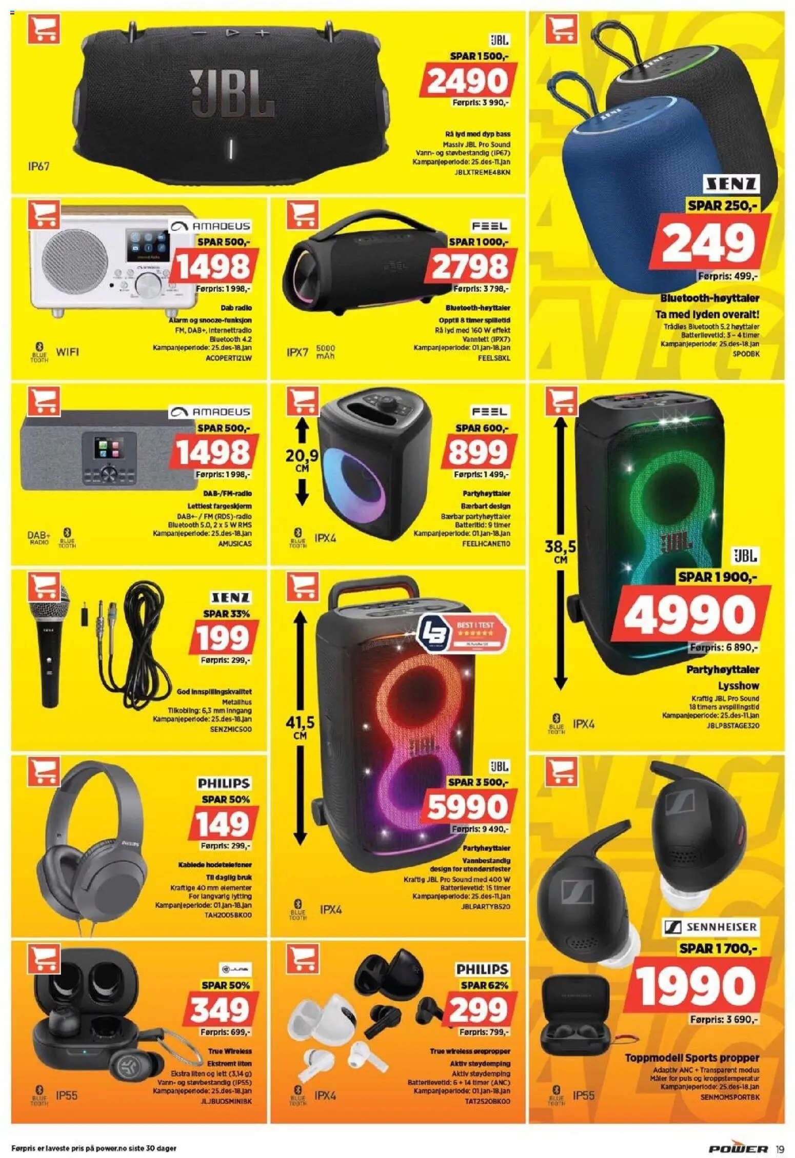 {H1} | Side: 19 | Produkter: Lyd, Hodetelefoner, Вермішель, Ørepropper