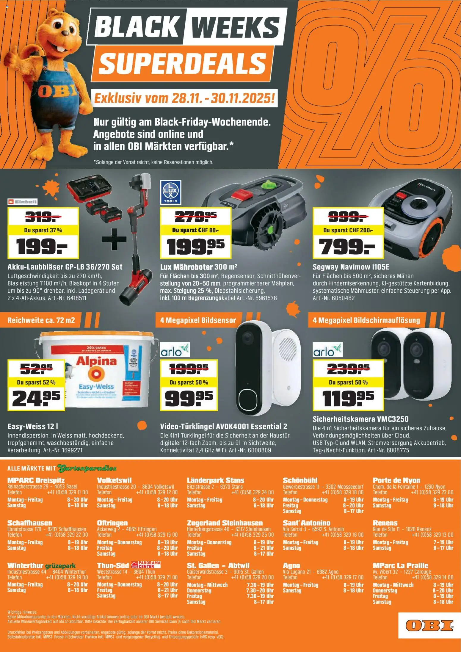 OBI Black Friday – gültig ab 15.11.2025 | Seite: 16 | Produkte: Telefon, Uhr, Ladegerät, Usb