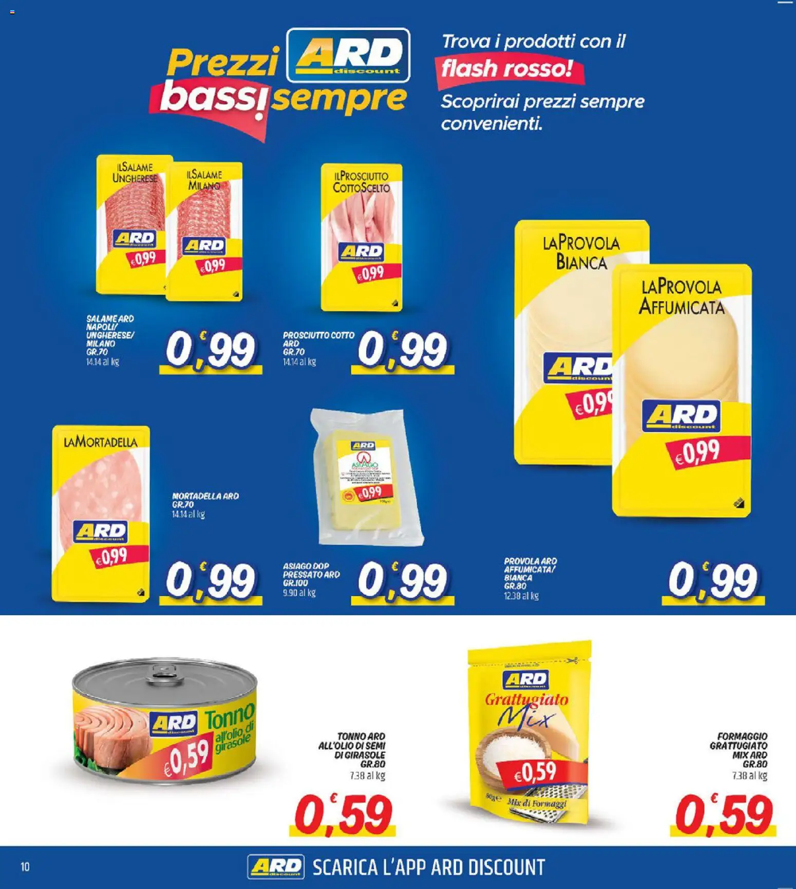 Volantino ARD Discount del 13.11.2025 | Pagina: 10 | Prodotti: Salame, Prosciutto, Mortadella, Provola