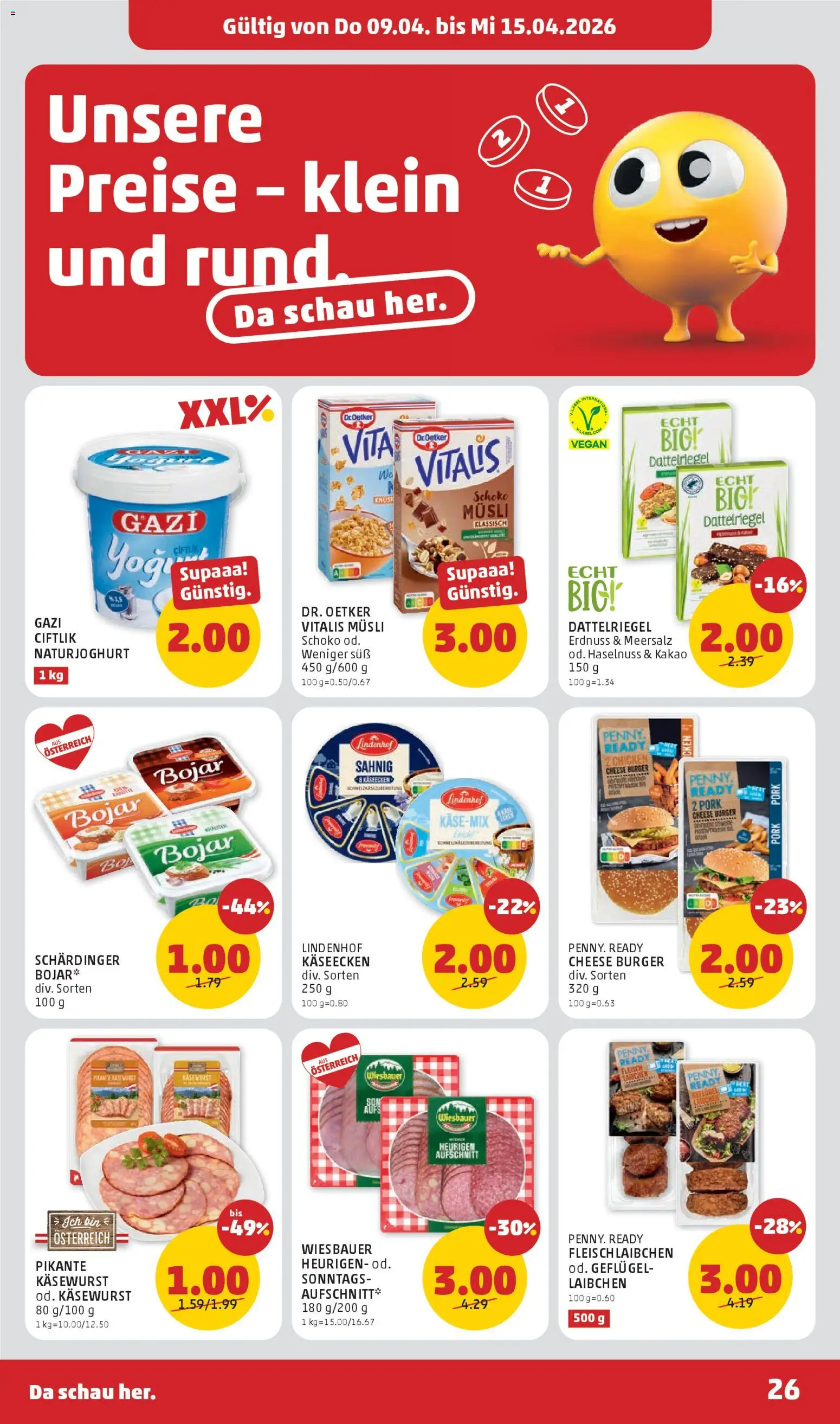 Penny Markt - Flugblatt gültig ab 09.04.2026 | Seite: 26 | Produkte: Käse