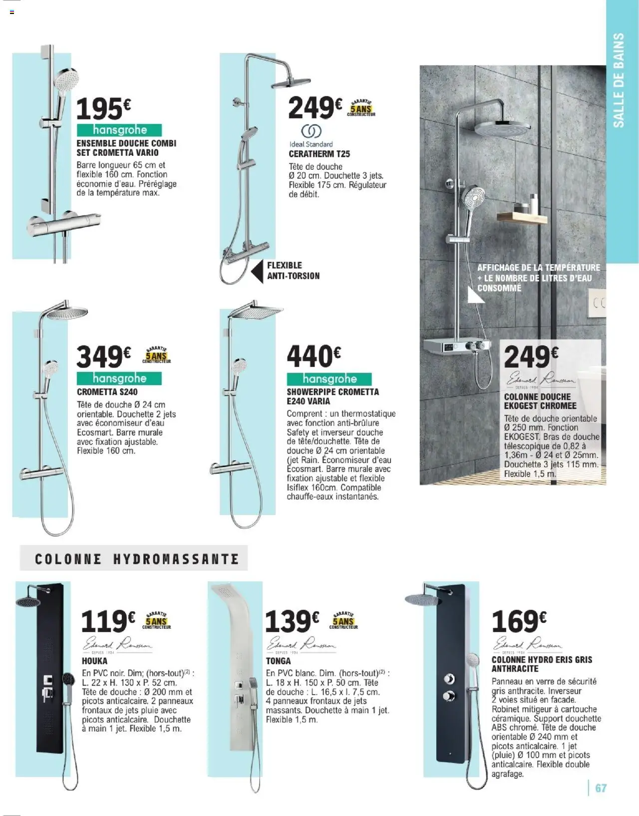 {H1} | Page: 67 | Produits: Robinet, Douche, Cartouche