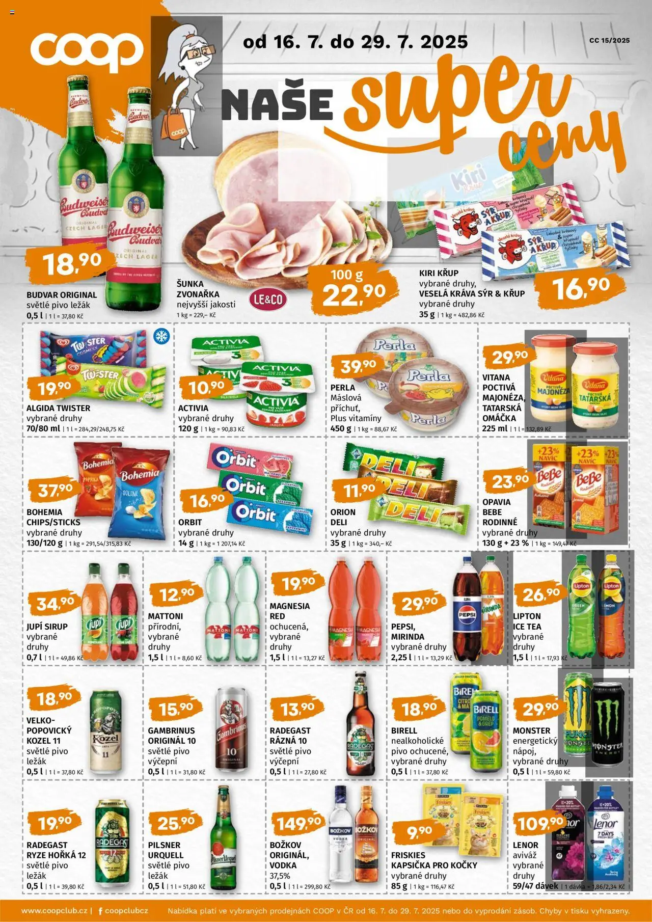 Terno leták - COOP naše super ceny od 16.07.2025 | Strana: 1 | Produkty: Pomelo, Rýže, Božkov, Perla