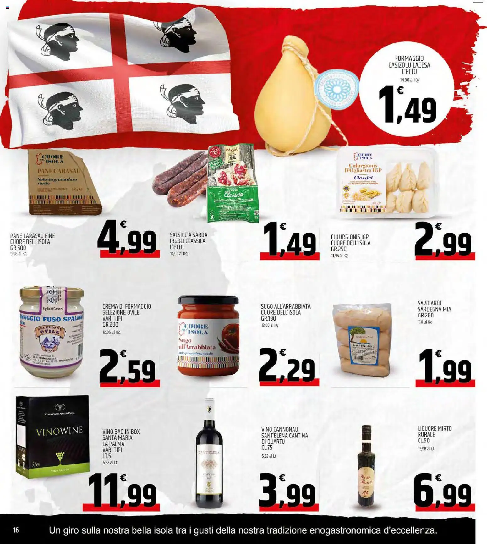 Volantino ARD Discount del 03.11.2025 | Pagina: 16 | Prodotti: Pomodoro, Formaggio, Vino, Sugo