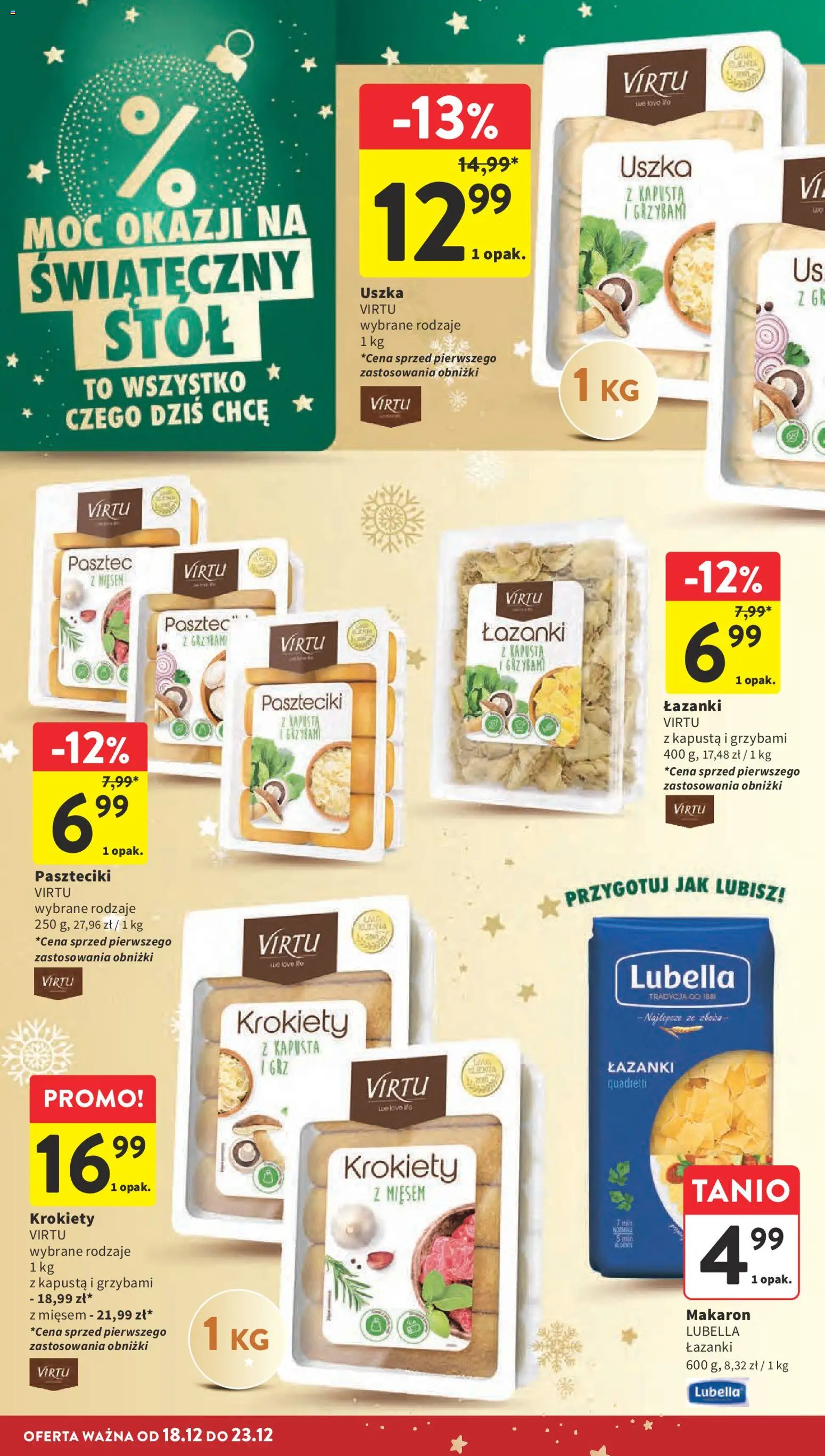 Intermarche Gazetka od 18.12.2025 | Strona: 20 | Produkty: Kapusta, Krokiety, Stół, Makaron
