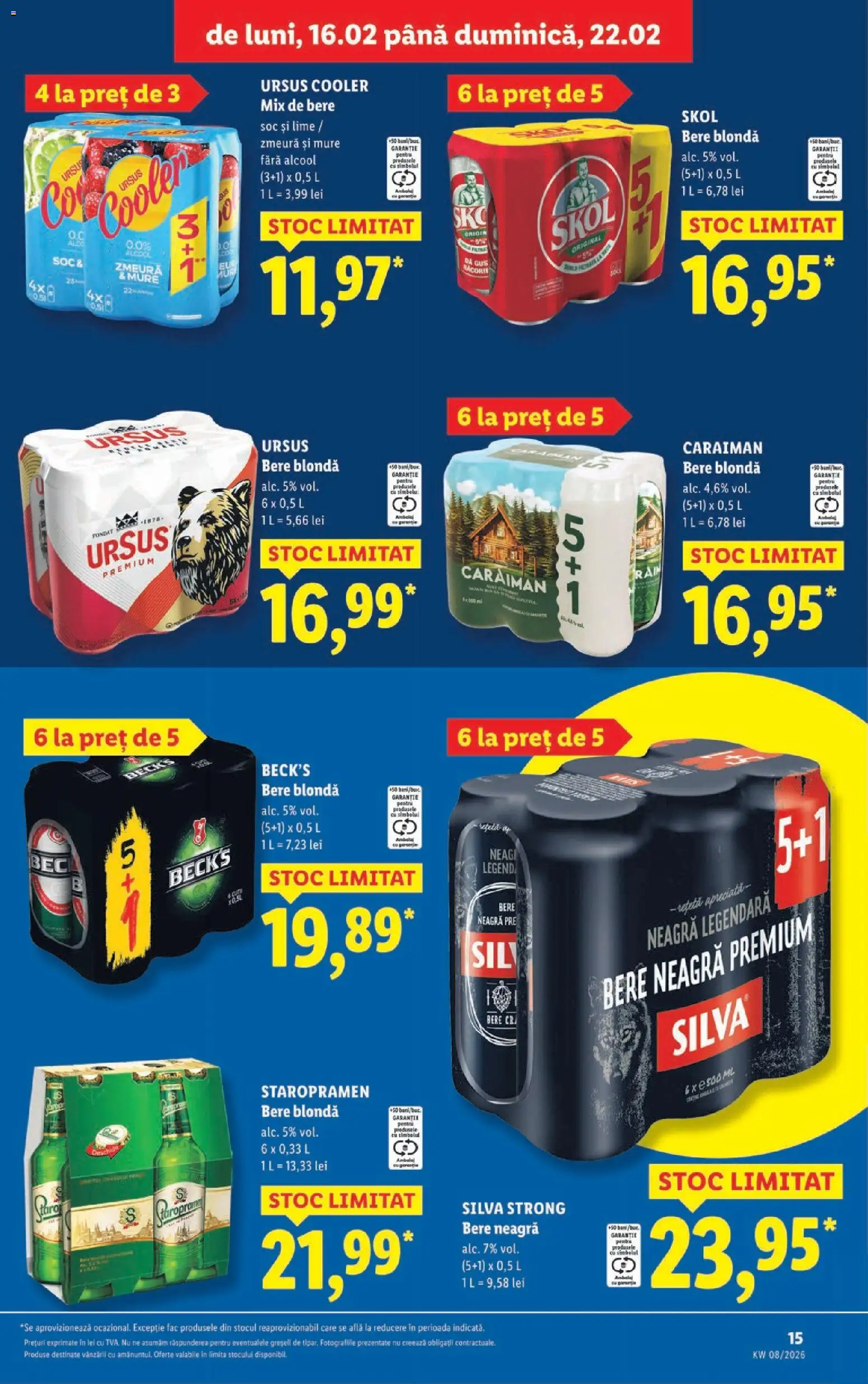 Noul catalog Lidl – valabil de la 16.02.2026 | Pagină: 15 | Produse: Lime, Zmeură, Bere