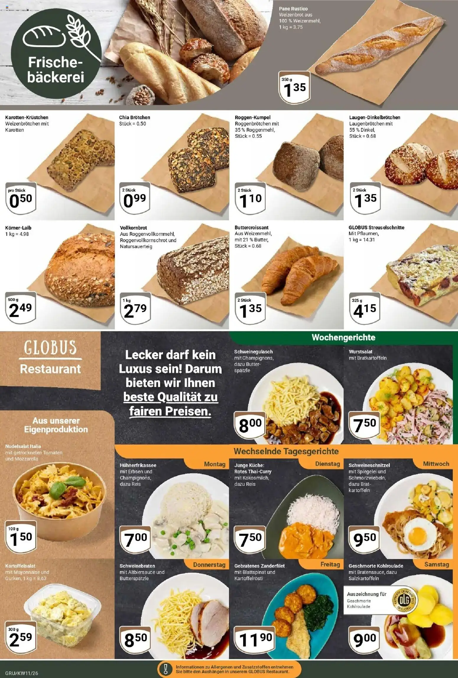 Globus prospekt Grünstadt	 – gültig ab 09.03.2026 | Seite: 8 | Produkte: Schweinegulasch, Küche, Kartoffeln, Erbsen