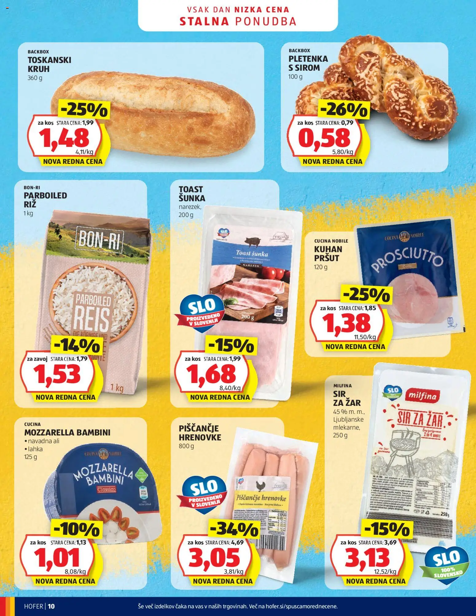 Novi Hofer katalog ponudbe – veljaven od 18.12.2025 | Stran: 10 | Izdelki: Hrenovke, Toast, Narezek, Sir