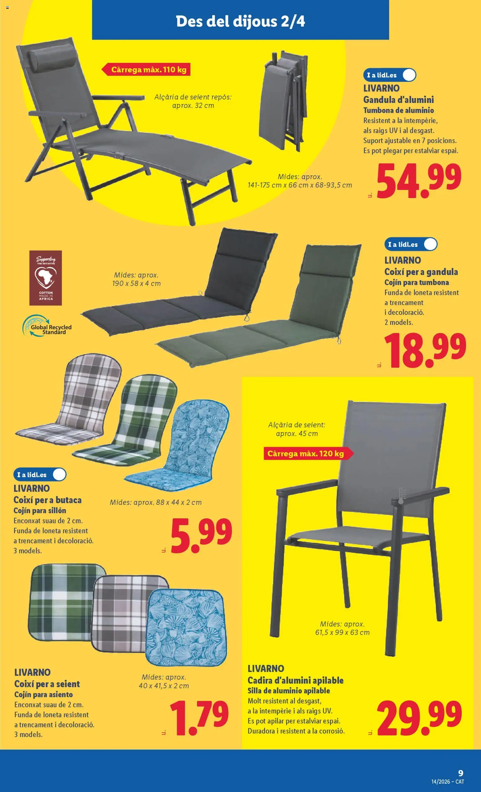 Lidl folleto de bazar │ válido desde el 30.03.2026 | Página: 15 | Productos: Funda, Cojín, Sillón, Silla