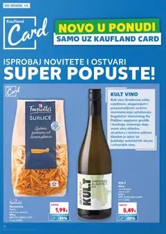 KUL.T Vino, Vino crno ili bijelo razne vrste, 0,75 L - Pregled kataloga iz trgovine Kaufland, vrijedi od 01.04.2026 | Stranica: 16 | Proizvodi: Vino, Tjestenina, Grožđe, Pasta