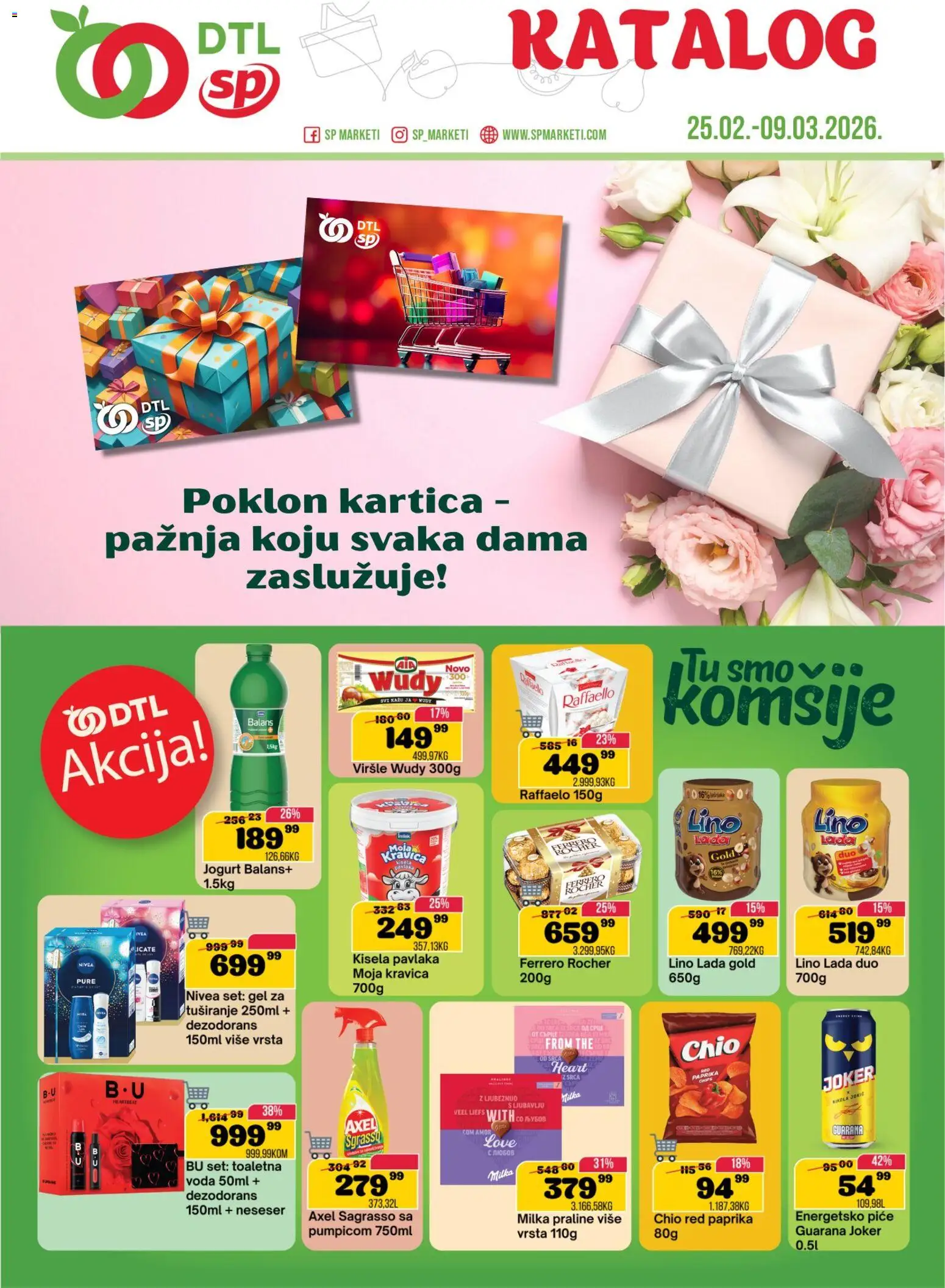 Senta Promet katalog - važi od 25.02.2026 | Strana: 1 | Proizvode: Viršle, Paprika, Lino lada, Ferrero