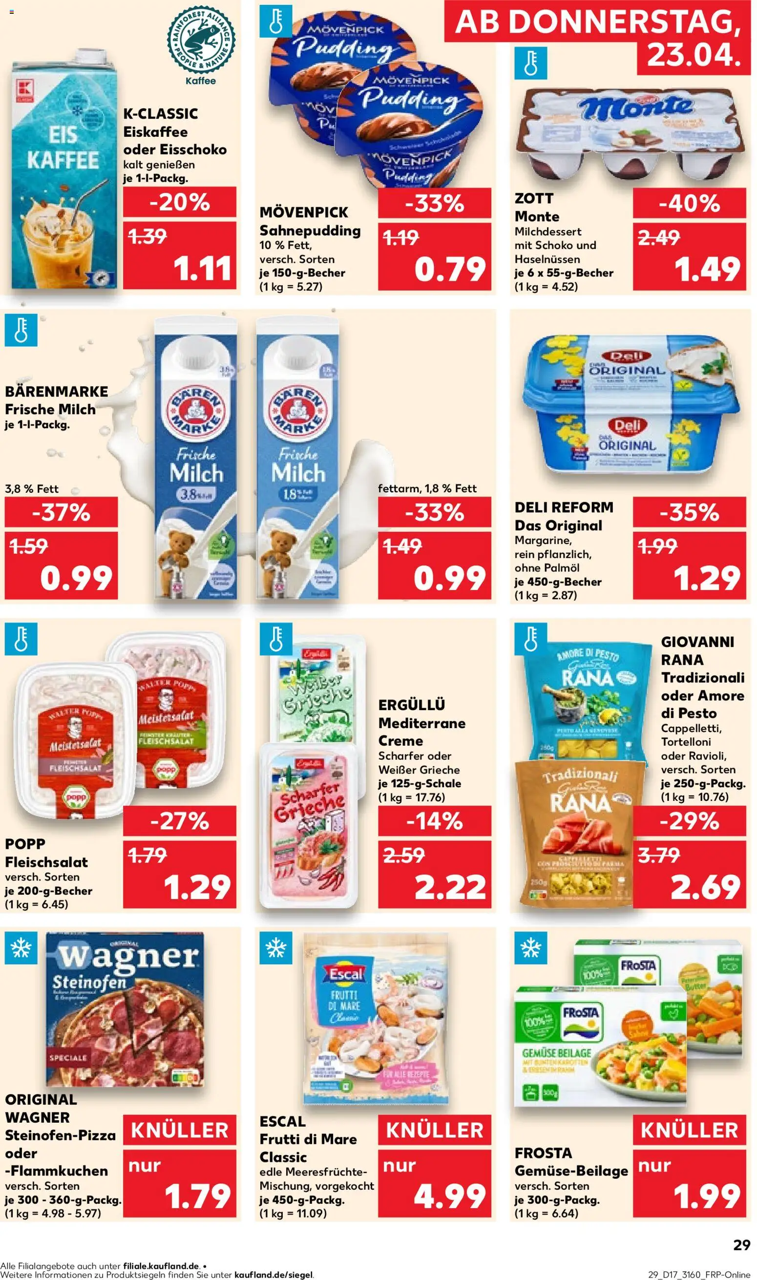 Kaufland Prospekt – gültig ab 23.04.2026 | Seite: 29 | Produkte: Gemüse, Meeresfrüchte, Pizza, Deli reform