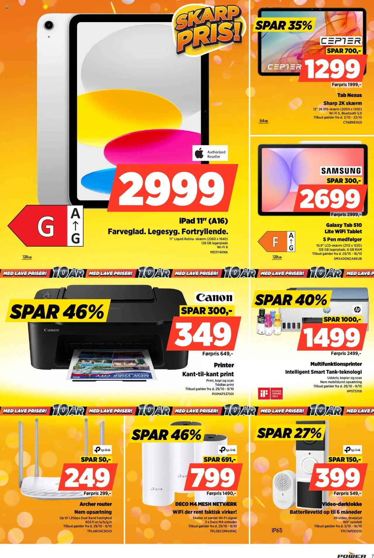Power tilbudsavis – gyldig fra 03.10.2025 | Side: 7 | Produkter: Skærm, Tablet, Printer, Router