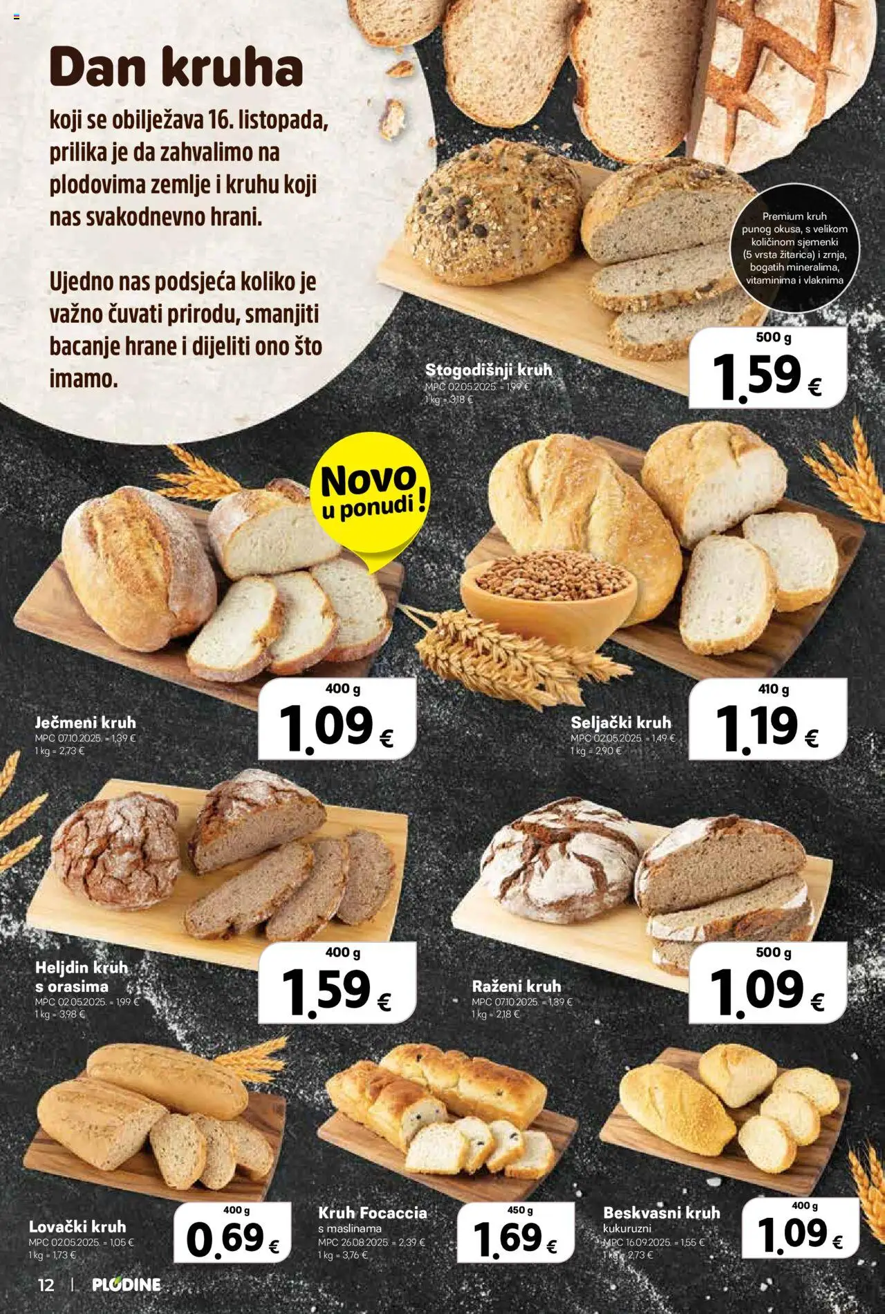 Plodine katalog | vrijedi od 15.10.2025 | Stranica: 14 | Proizvodi: Kruh