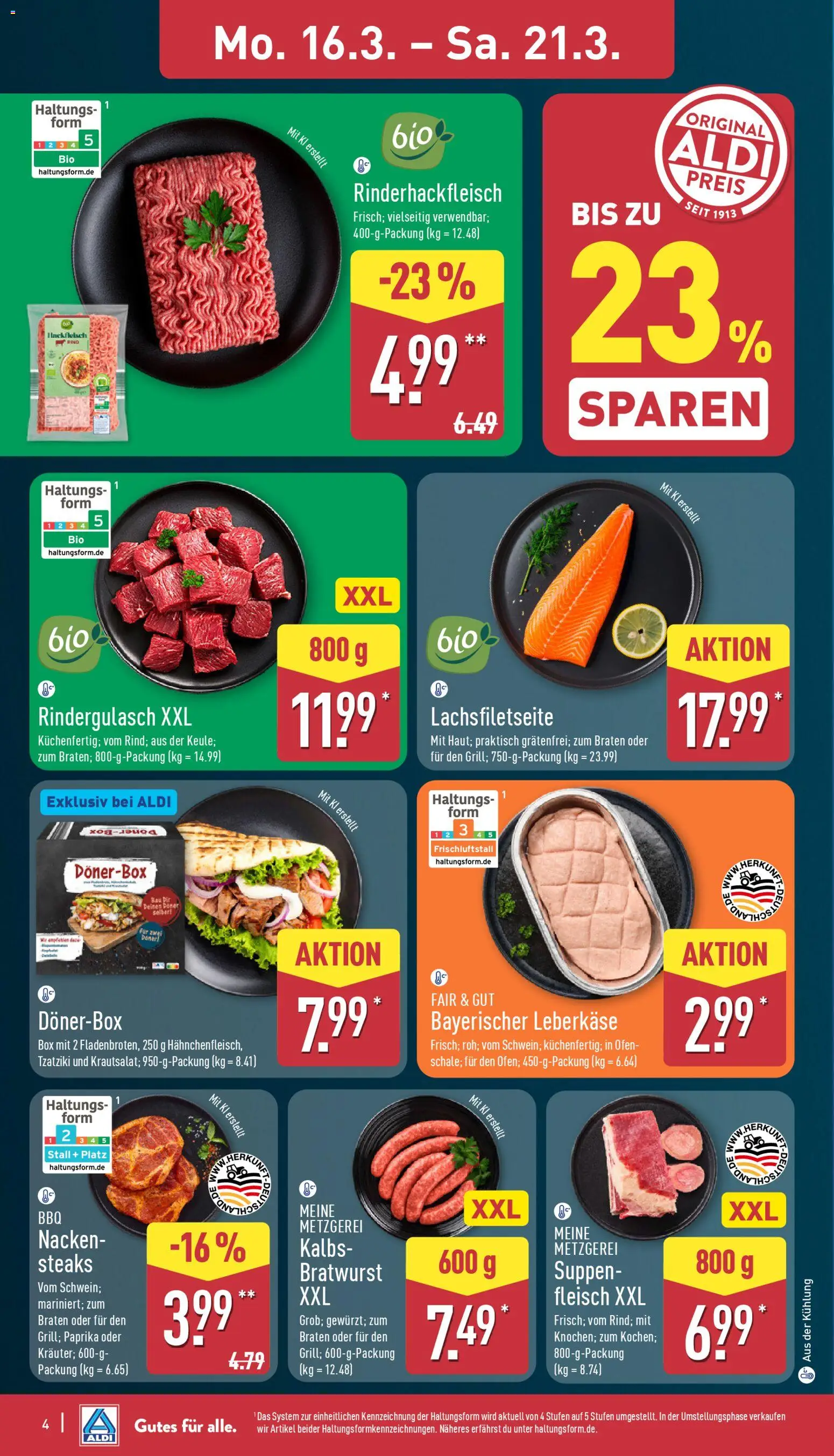 Aldi Prospekt 	 – gültig ab 16.03.2026 | Seite: 4 | Produkte: Ofen, Rindergulasch, Bratwurst, Paprika