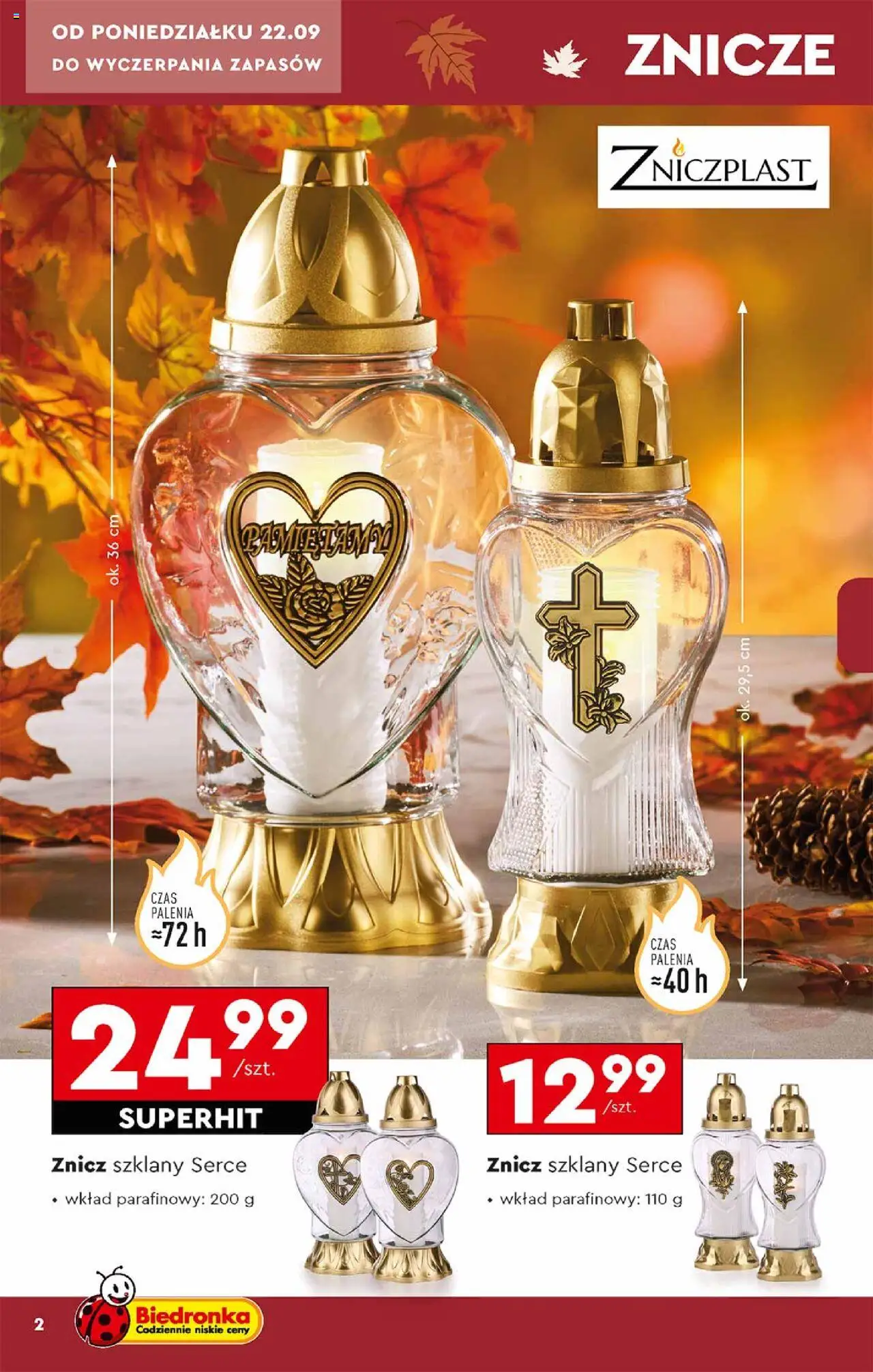 Biedronka gazetka - Znicze od 22.09.2025 | Strona: 2 | Produkty: Znicze