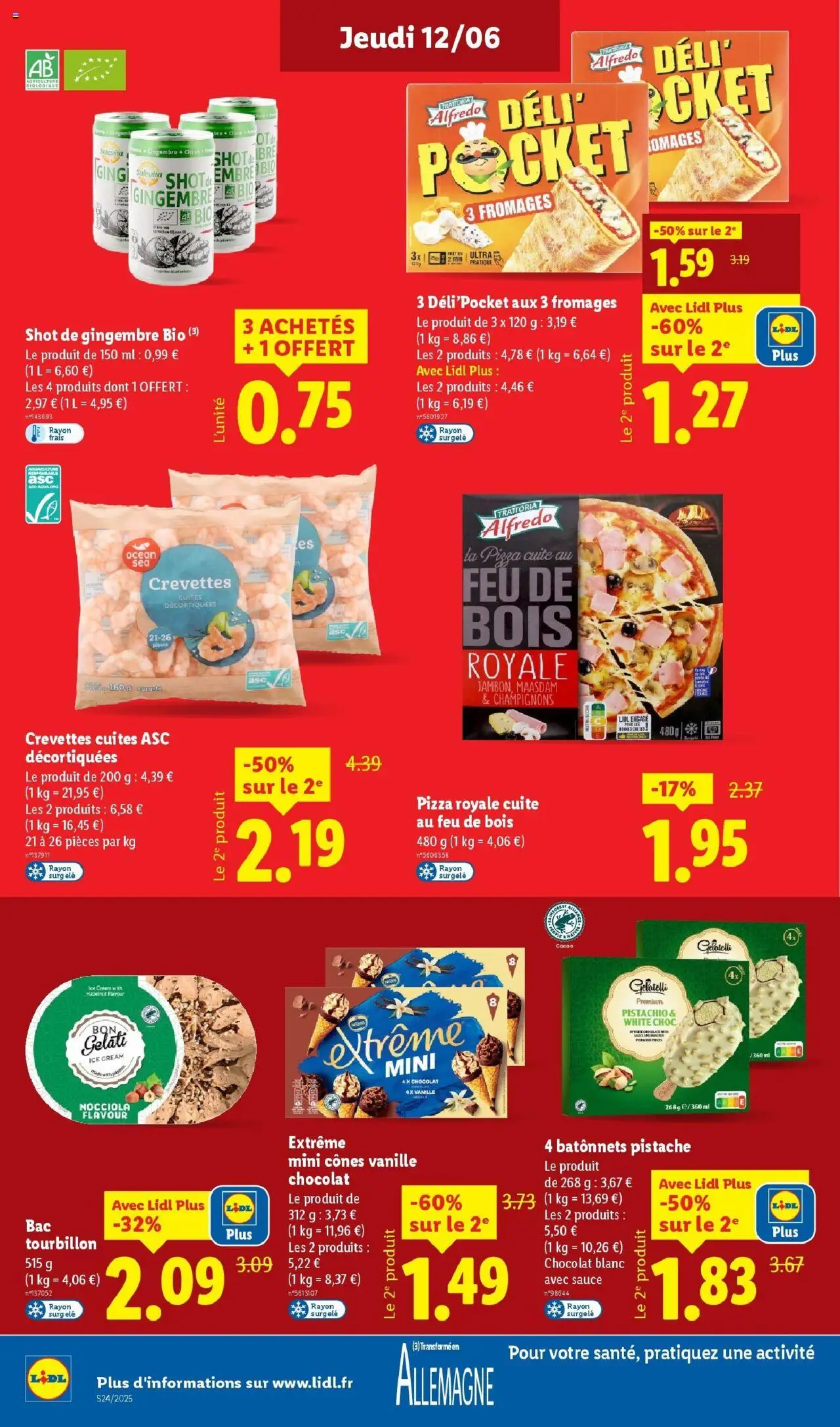  | Page: 12 | Produits: Citron, Shot de gingembre, Chocolat, Pizza