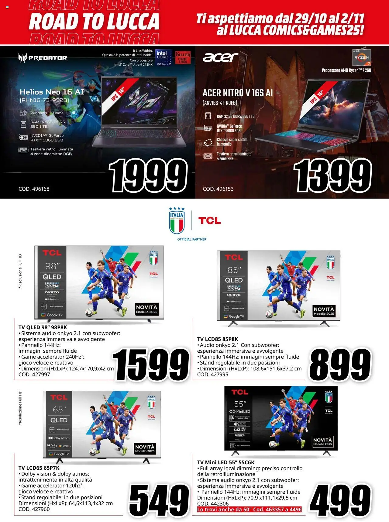 Volantino Media World del 06.10.2025 | Pagina: 2 | Prodotti: Tastiera, TV, Audio, Gioco