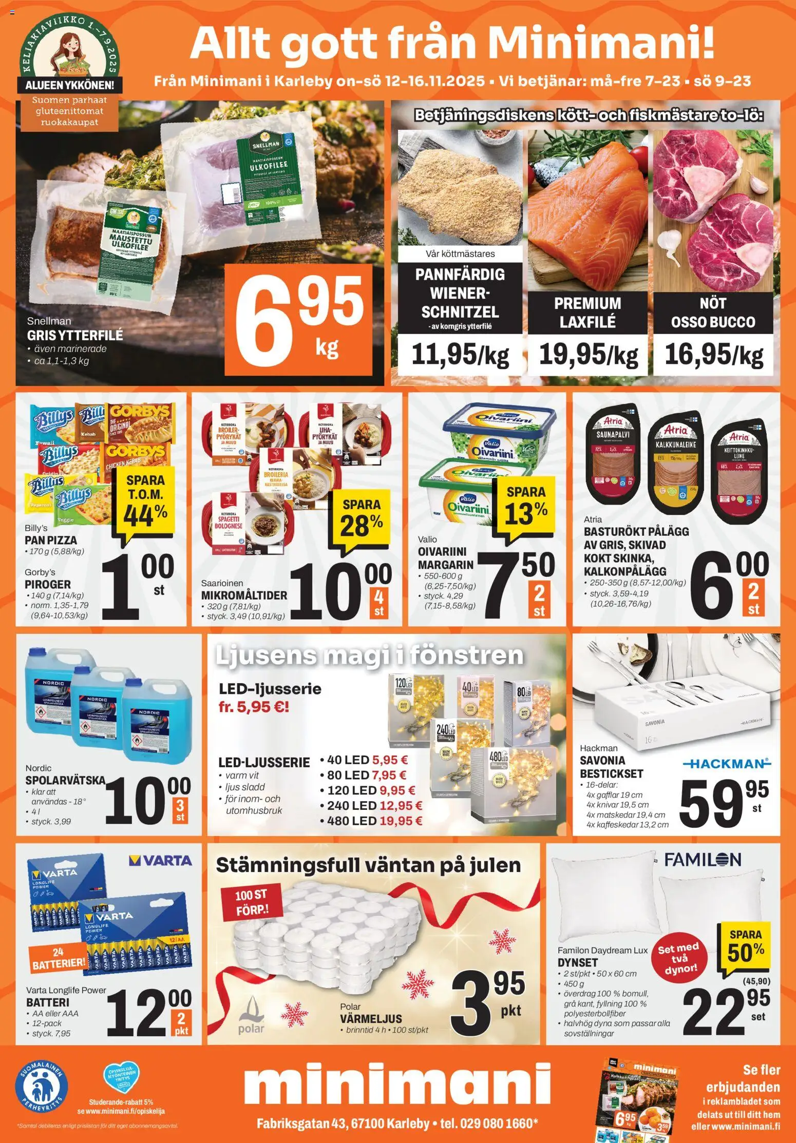 Minimani Tarjoukset - Kokkola – voimassa 12.11.2025 alkaen | Sivu: 2 | Tuotteet: Spagetti, Pizza, Kerma