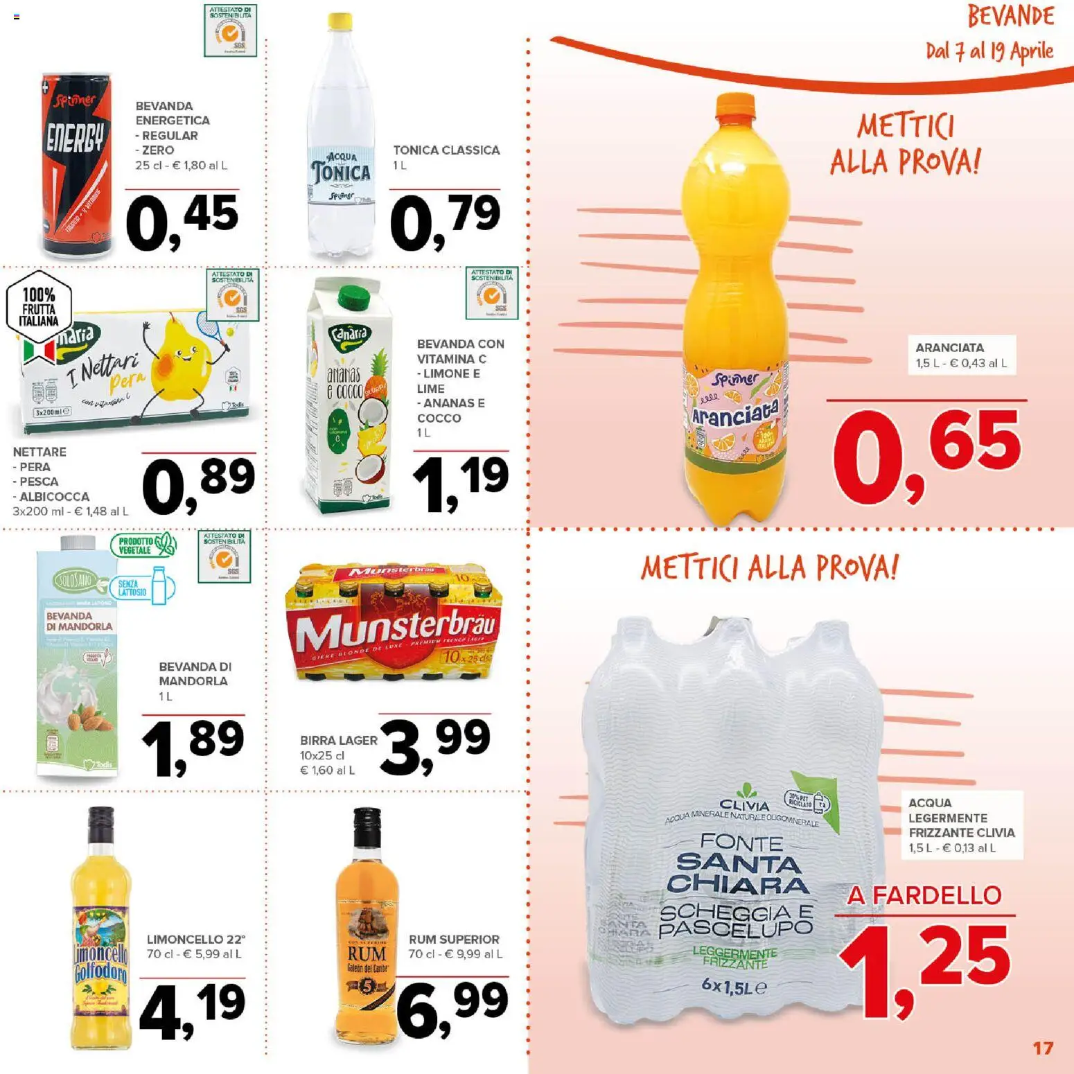 Volantino Todis del 07.04.2026 | Pagina: 17 | Prodotti: Pesca, Ananas, Limoncello, Acqua minerale