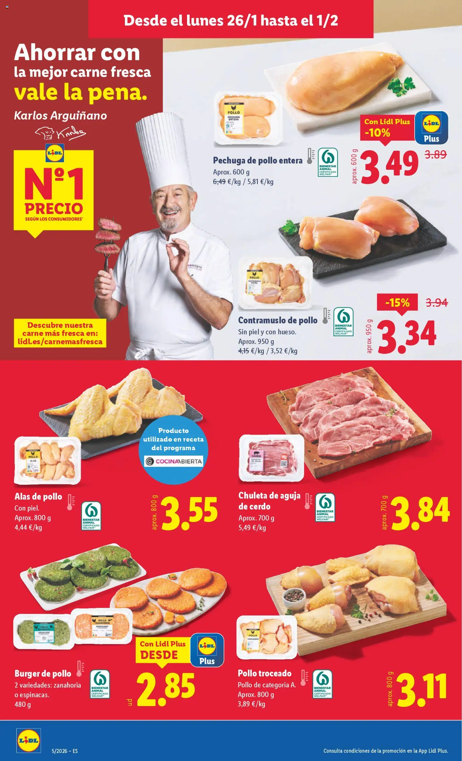Lidl folleto │ válido desde el 26.01.2026 | Página: 6 | Productos: Cerdo, Zanahoria