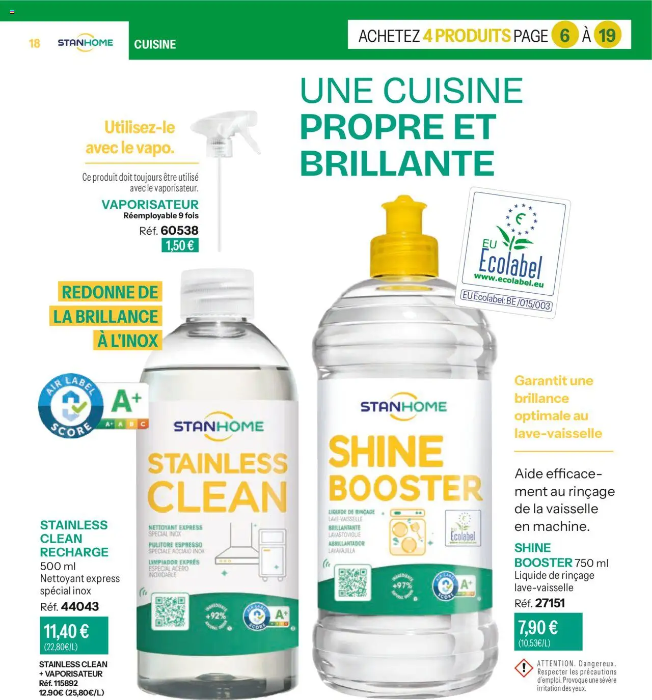 {H1} | Page: 18 | Produits: Lave-vaisselle, Liquide de rinçage lave-vaisselle, Vaporisateur