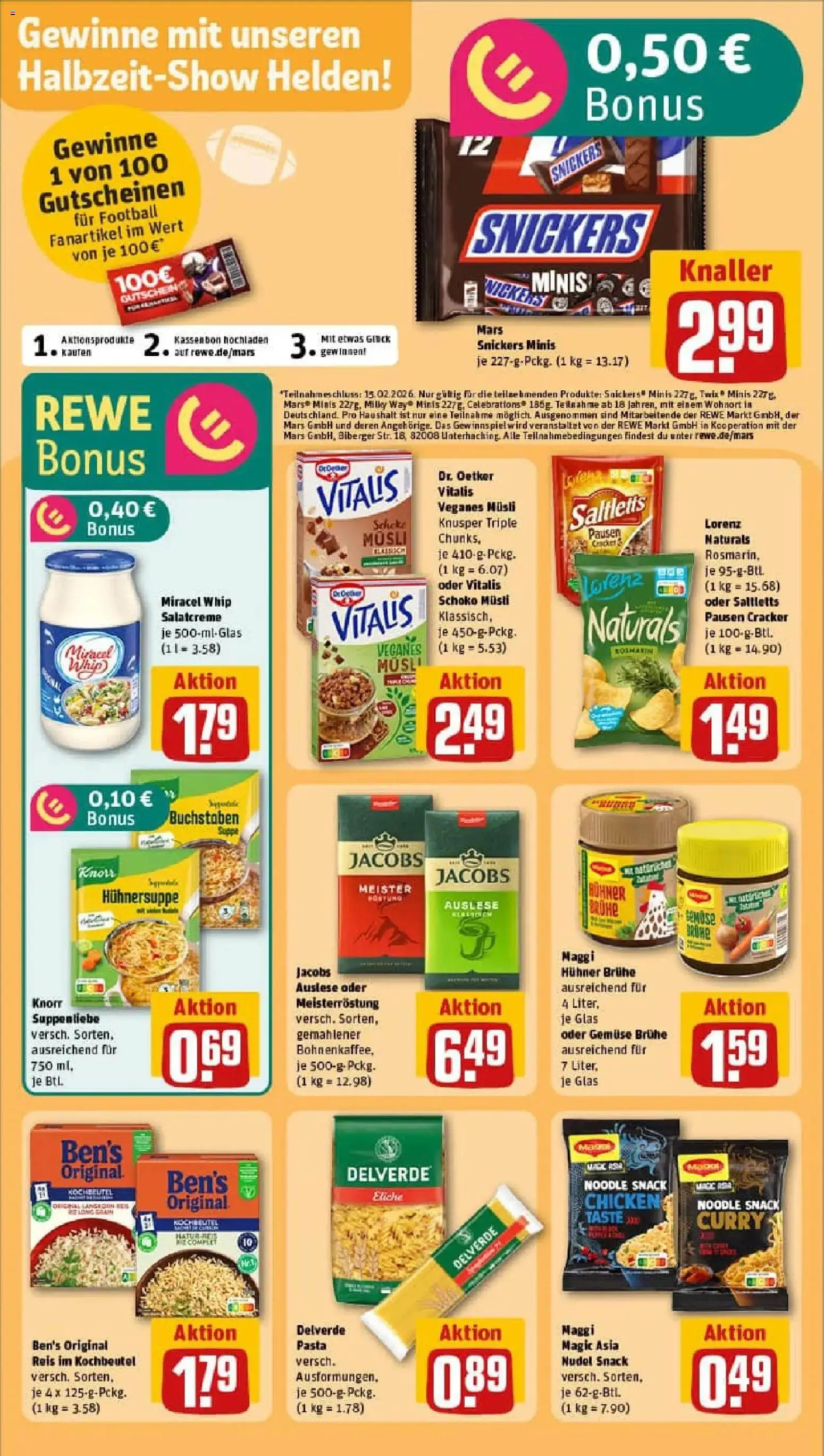 Rewe prospekt Hilden	 – gültig ab 26.01.2026 | Seite: 16 | Produkte: Musli, Miracel whip, Celebrations, Twix