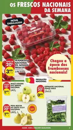 Pré-visualização MAÇA GOLDEN DAS SERRAS NACIONAL, Maçã Golden das Serras Nacional a granel válido de 14.04.2026 | Página: 3 | Produtos: Espinafres, Framboesas, Maça