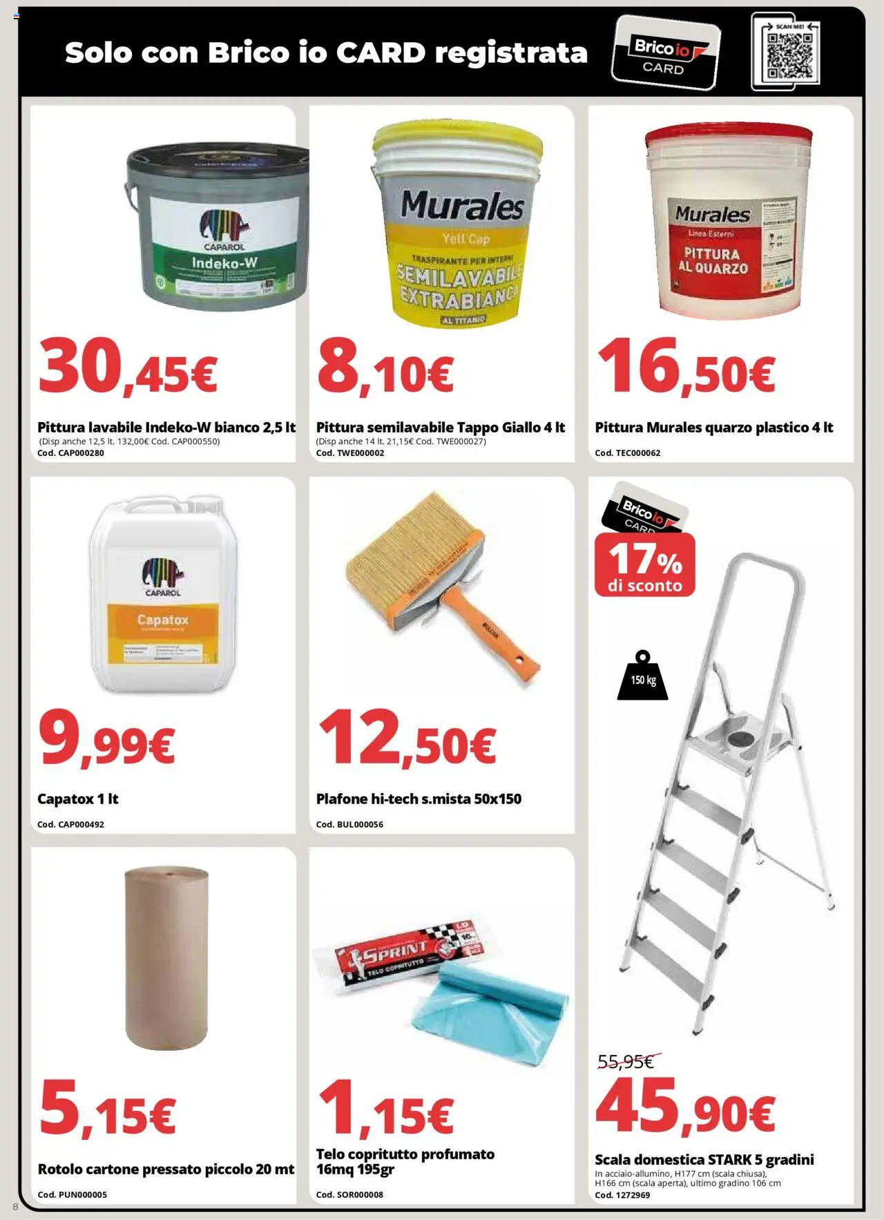 Volantino Brico io del 09.10.2025 | Pagina: 8 | Prodotti: Pittura, Scala
