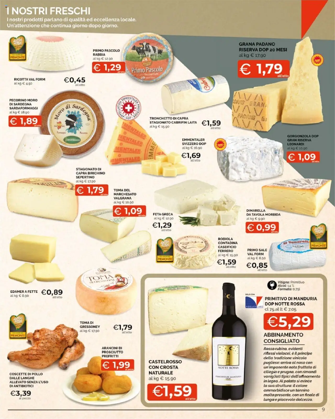 Volantino Mercatò del 18.09.2025 | Pagina: 9 | Prodotti: Pollo, Grana Padano, Ricotta, Pecorino