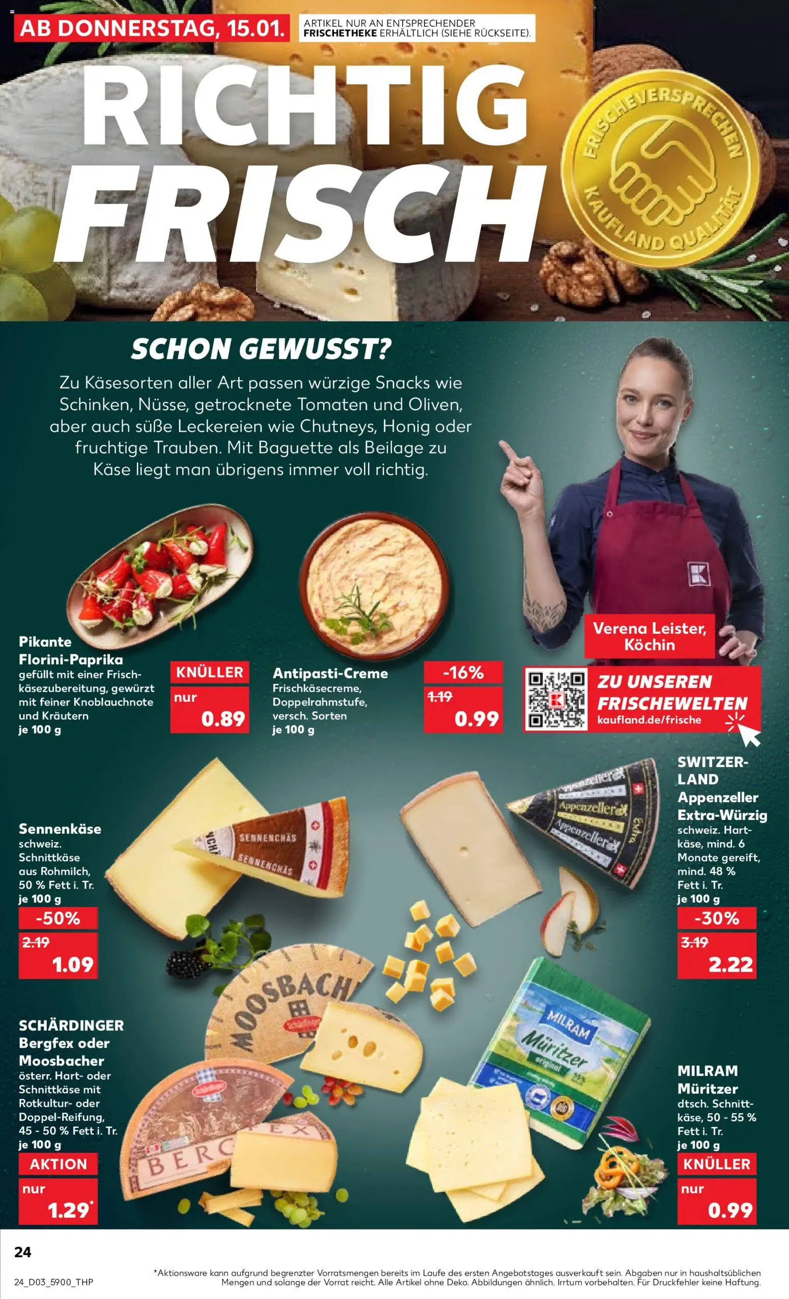 Kaufland prospekt Berlin	 – gültig ab 15.01.2026 | Seite: 24 | Produkte: Käse, Baguette, Tomaten, Milram