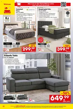 Netto Marken-Discount - Online-Angebote August - gültig ab dem 01.08.2025 | Seite: 20 | Produkte: Ecksofa, Matratze, Lattenrost, Polsterbett