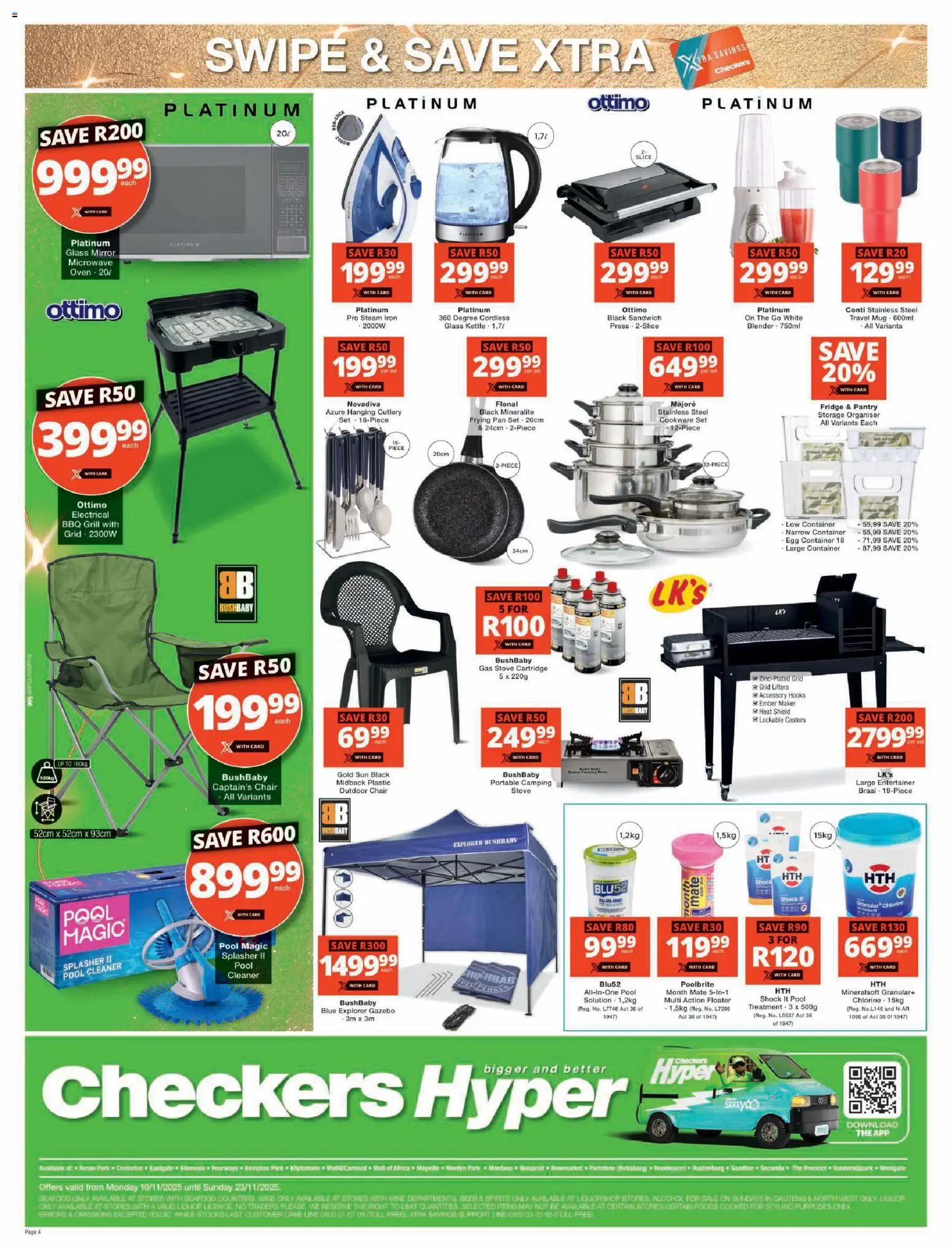 New Checkers catalogue – valid from 09.11.2025 | Page: 4 | Products: Iron, Press, Mirror, Fridge