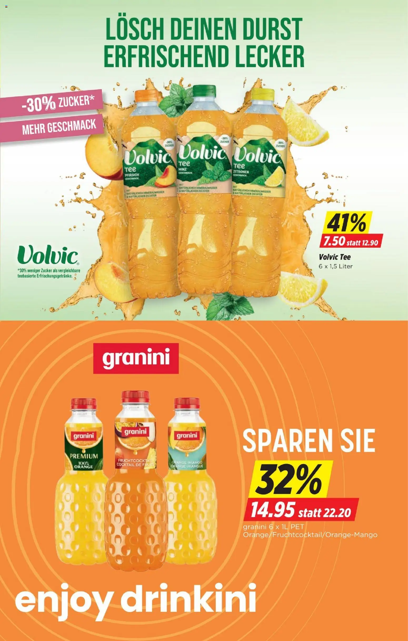 Denner Aktionen – gültig ab 26.02.2026 | Seite: 13 | Produkte: Mineralwasser, Tee, Pfirsich, Zucker