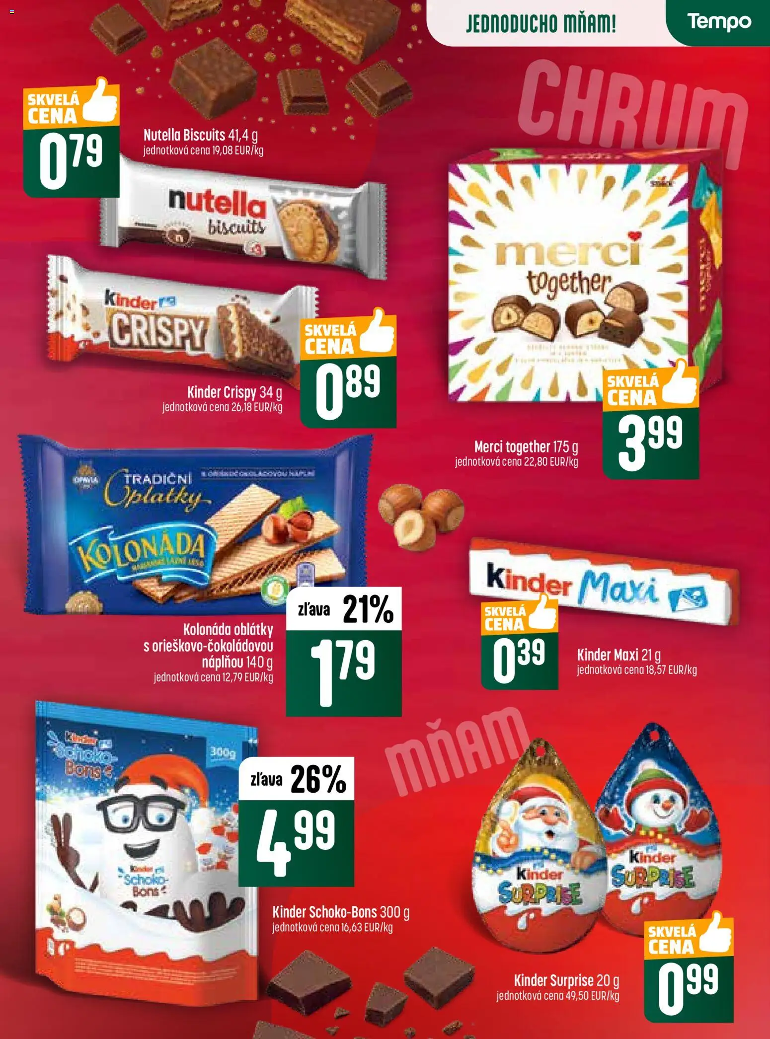 Nové COOP Jednota akcie – leták je platný od 20.11.2025 | Strana: 15 | Produkty: Merci, Kinder, Kinder Surprise, Nutella