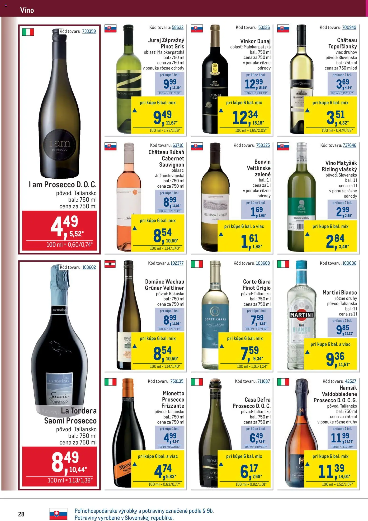 Nové Metro akcie – leták je platný od 05.11.2025 | Strana: 28 | Produkty: Víno, Prosecco