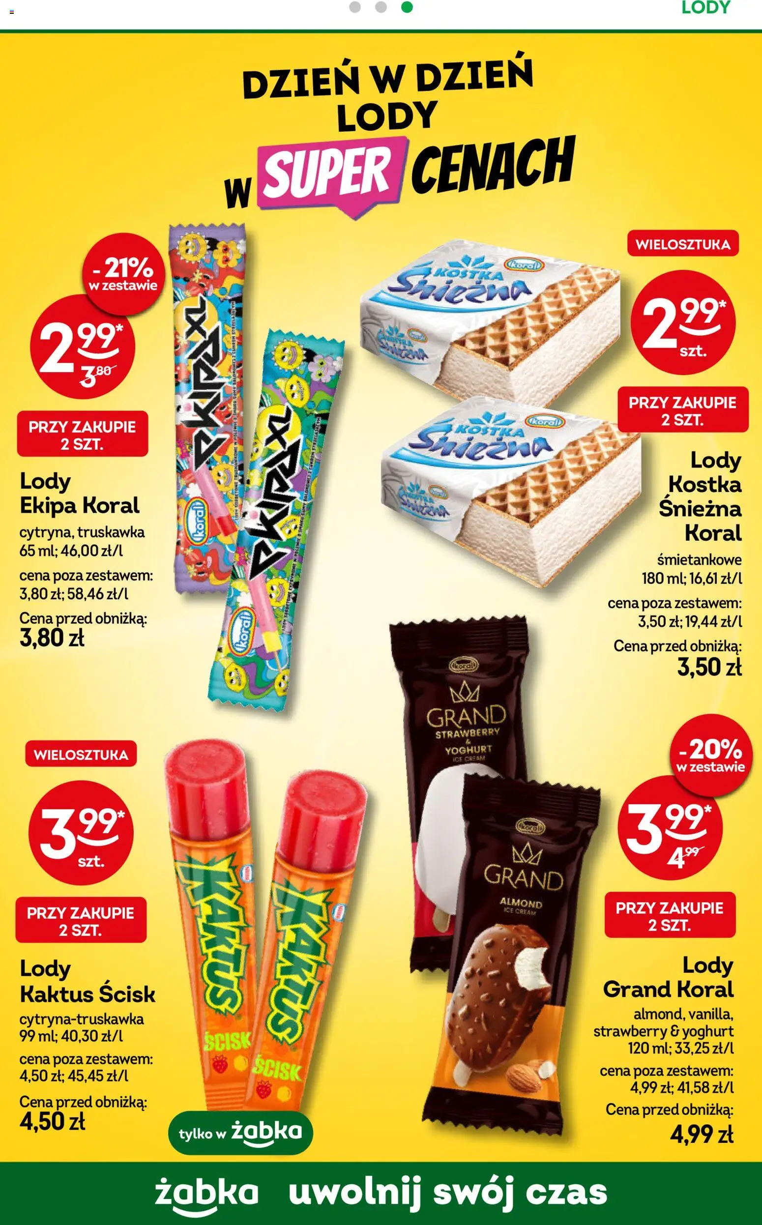 Żabka gazetka od 08.04.2026 | Strona: 74 | Produkty: Lody Kaktus, Lody