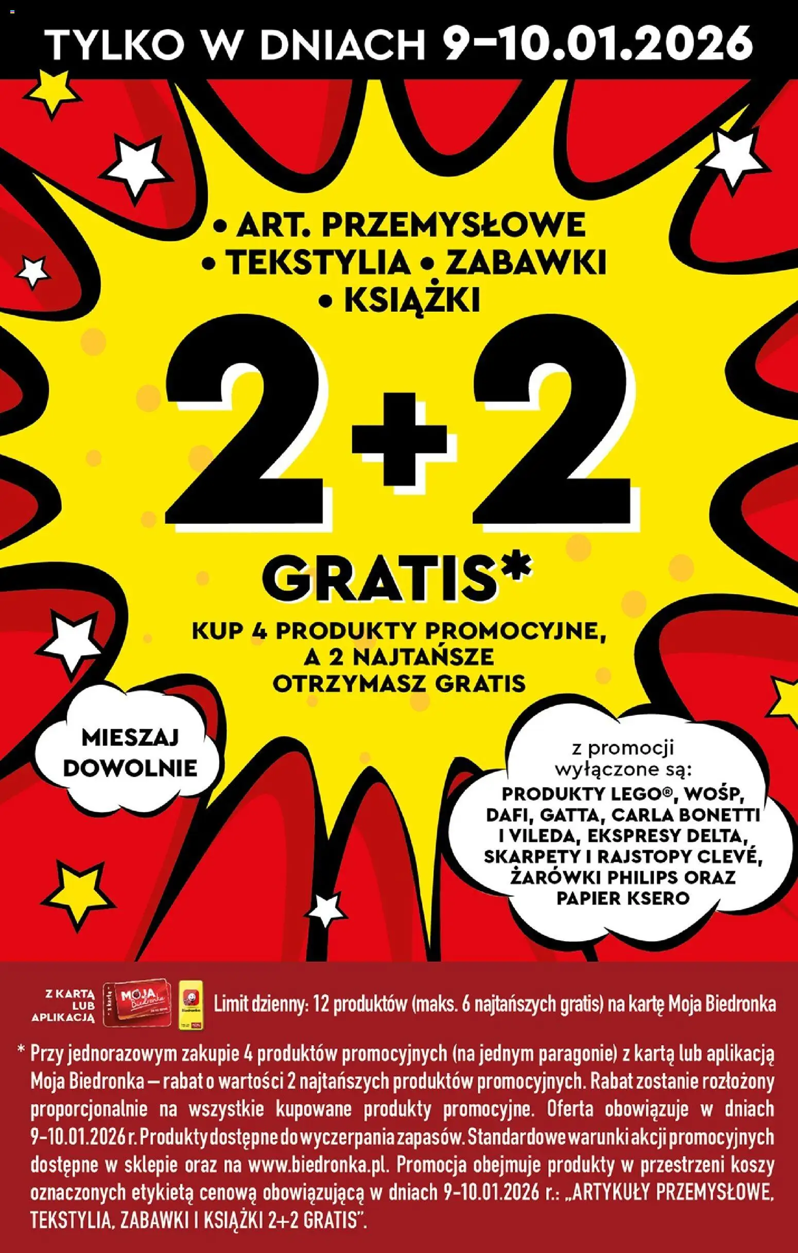 Biedronka gazetka - Tani weekend od 09.01.2026 | Strona: 4 | Produkty: Karta, Skarpety, Żarówki, Papier ksero