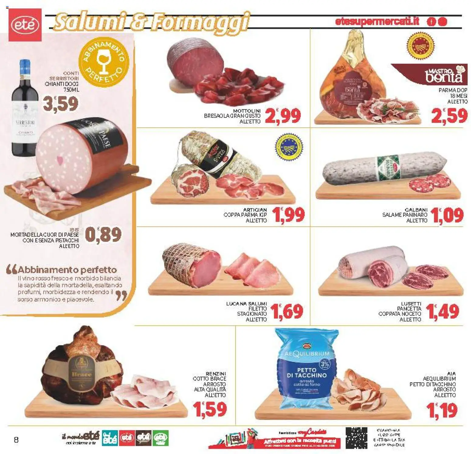Volantino Eté del 29.04.2026 | Pagina: 8 | Prodotti: Pancetta, Vino, Forno, Letto