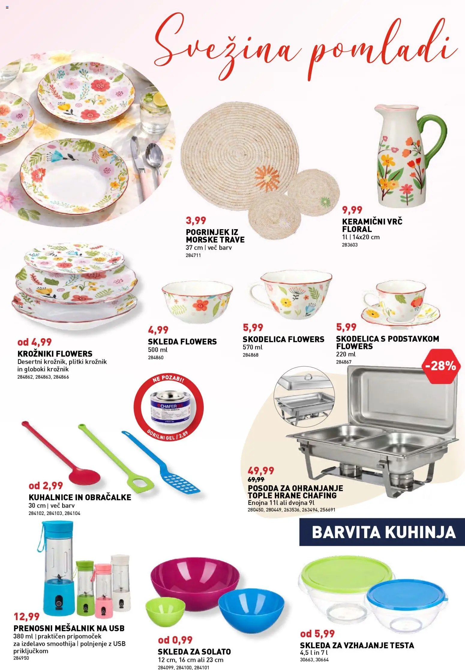 Novi Inpos katalog ponudbe – veljaven od 09.04.2026 | Stran: 10 | Izdelki: Mesalnik, Skodelica, Pogrinjek, Kuhinja