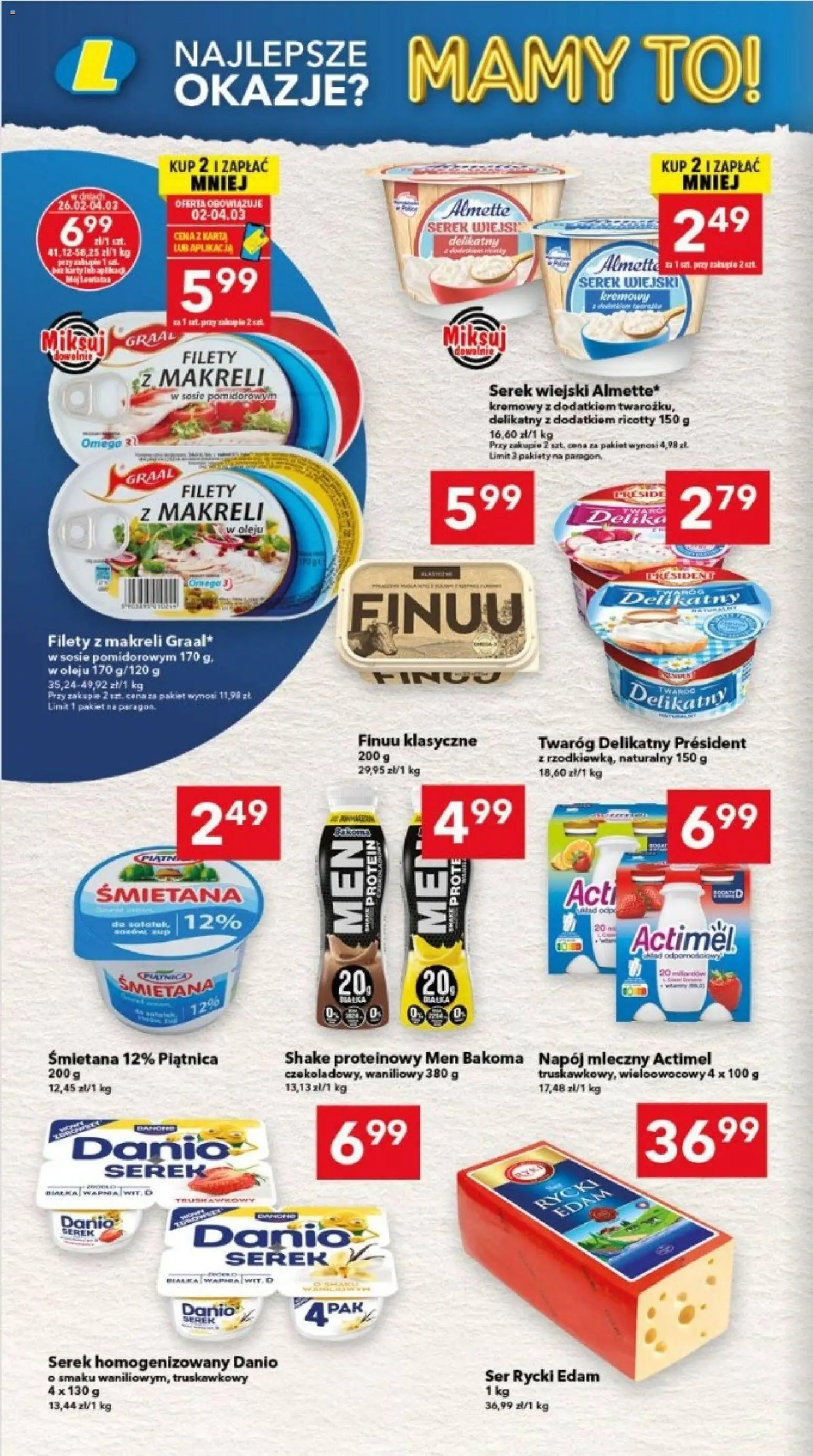 Lewiatan gazetka - Legnica od 26.02.2026 | Strona: 4 | Produkty: Karta, Serek homogenizowany, Serek, Ser