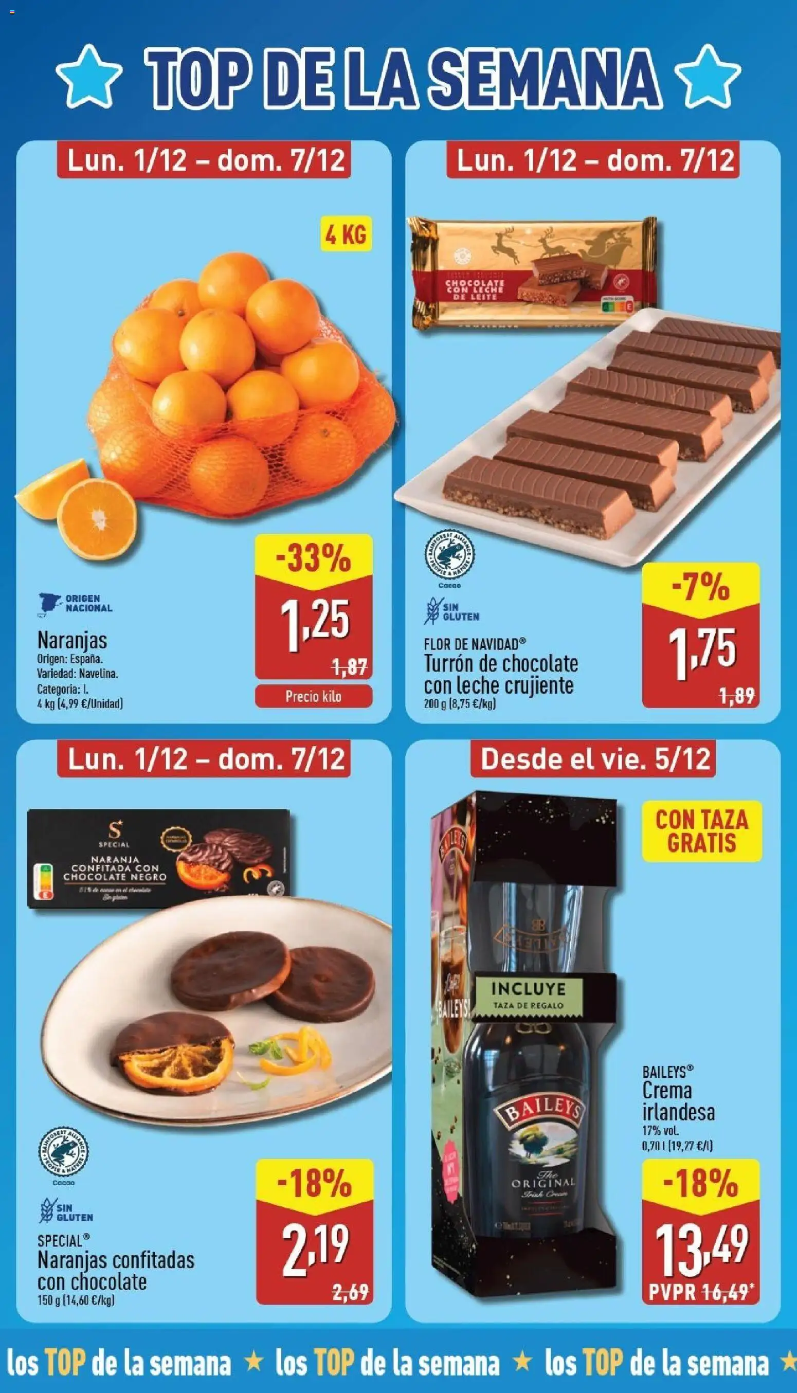 Aldi folleto Canarias │ válido desde el 01.12.2025 | Página: 2 | Productos: Leche, Naranjas, Crema, Chocolate con leche