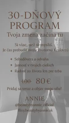 Mgr. Anna Galambošová - Beauty by Annie leták platný od 18.09.2025