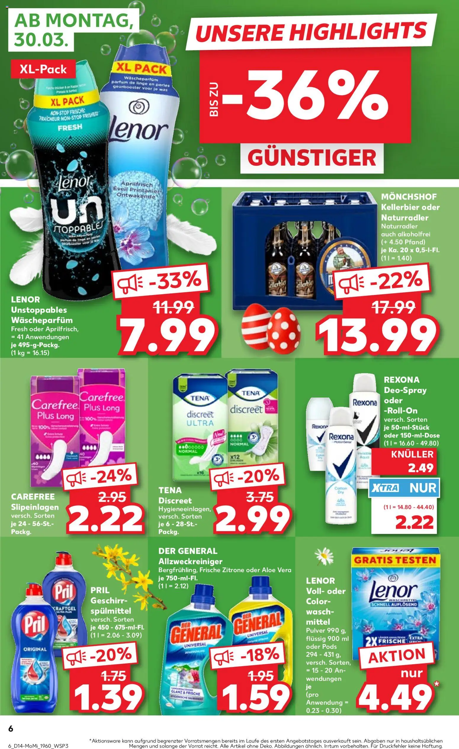 Kaufland Prospekt – gültig ab 30.03.2026 | Seite: 6 | Produkte: Monchshof, Parfüm, Deospray, Pril