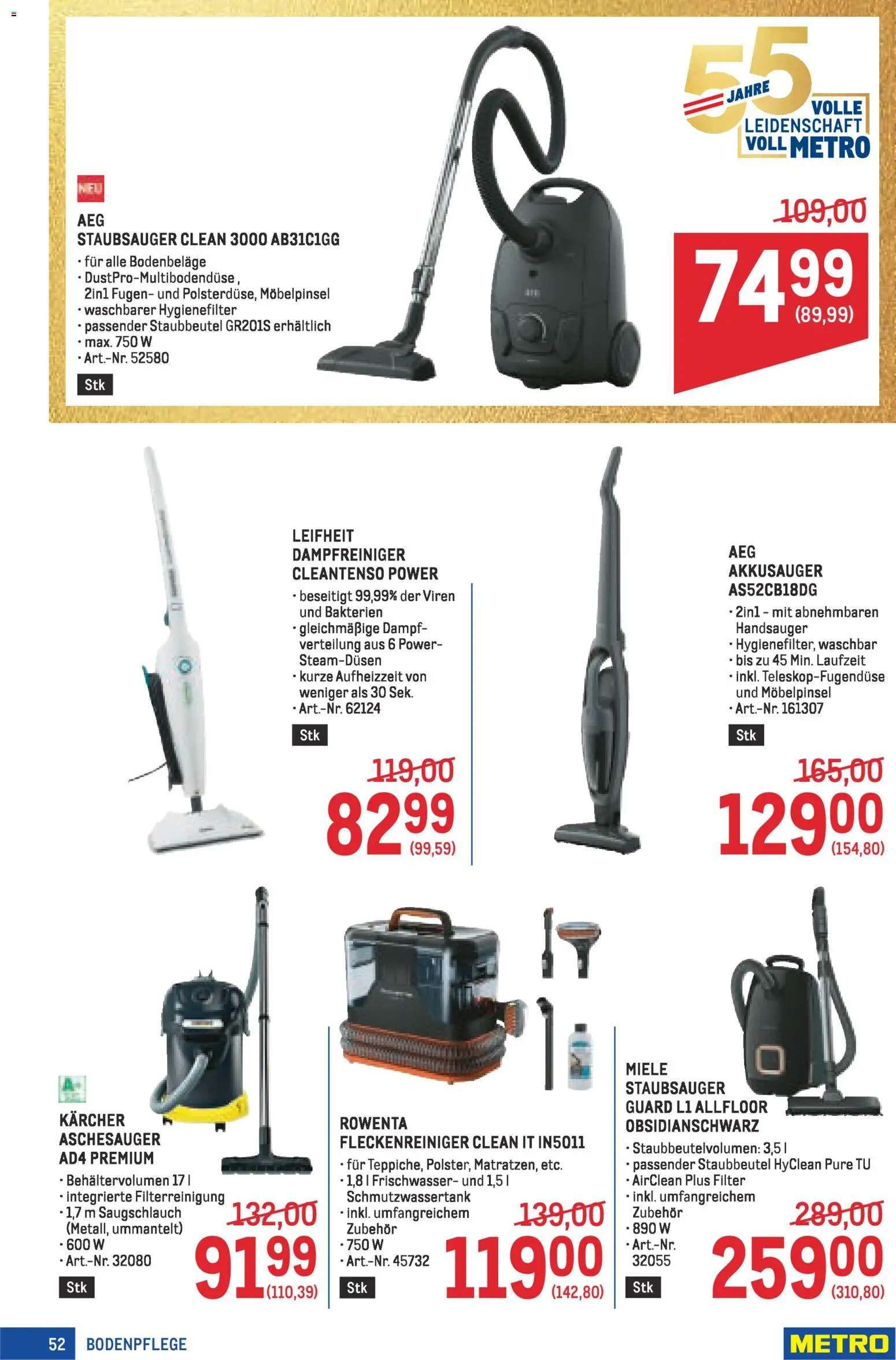 Metro angebote Profi gültig ab 30.04.2026 | Seite: 52 | Produkte: Staubsauger